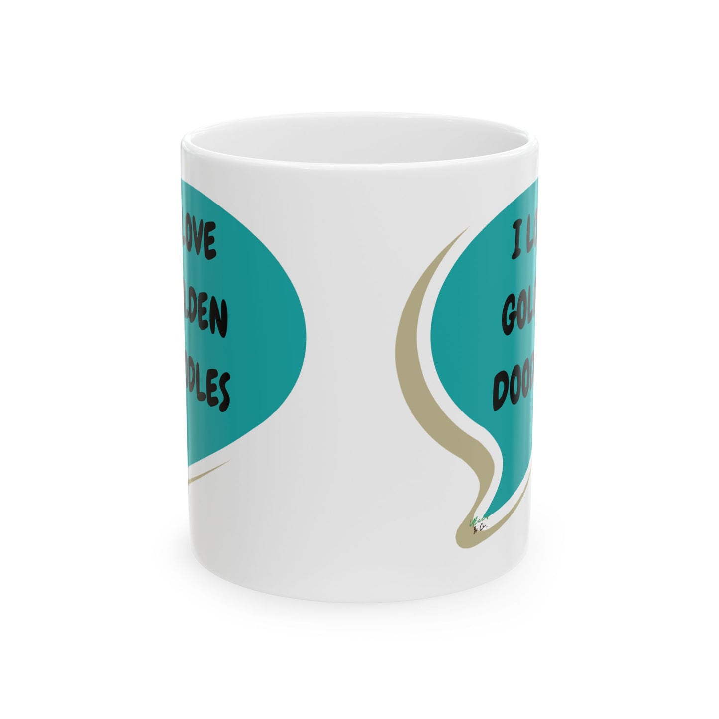I LOVE GOLDEN DOODLES 11oz CERAMIC MUG IN SPEECH BUBBLE DESIGN DOG MOM GIFTS DOG DAD GIFTS DRINKWARE FOR PET PARENTS GIFTS FOR DOG LOVERS