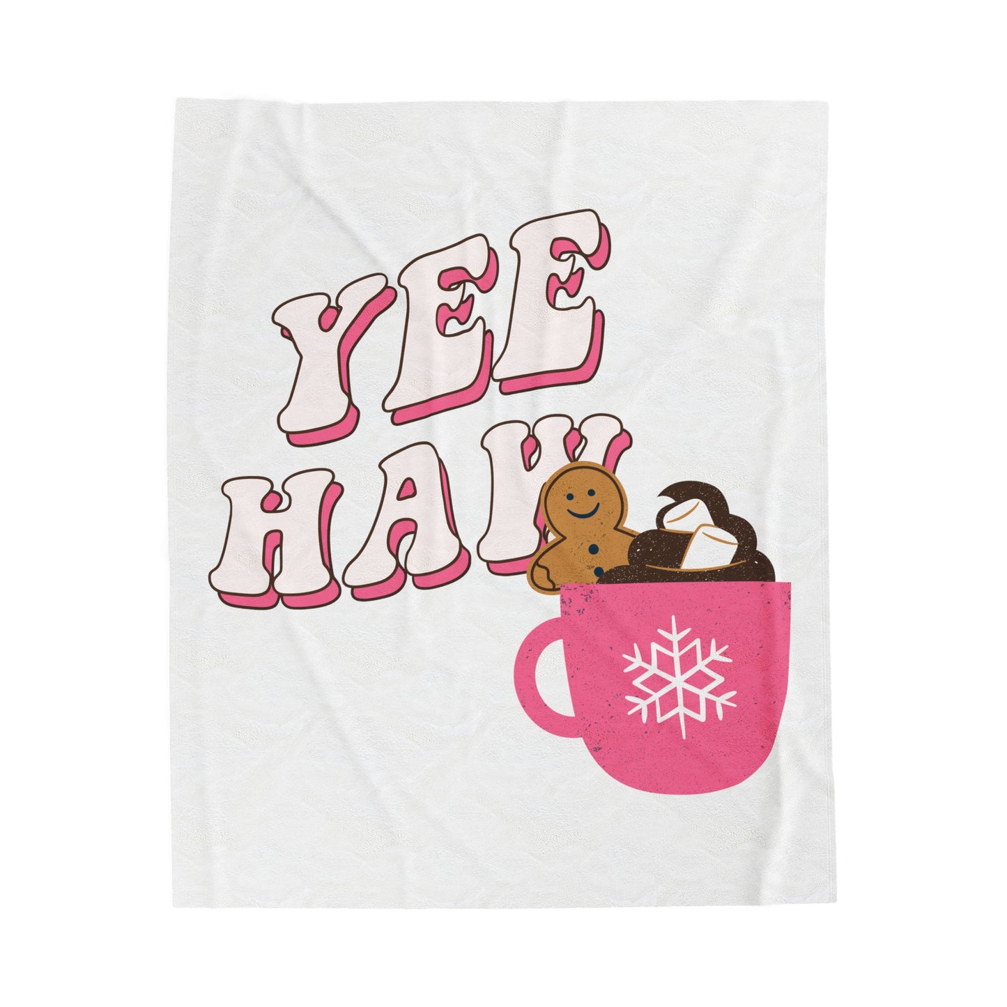 YEE HAW GINGERBREAD MAN BLANKET VELVETEEN PLUSH BLANKET