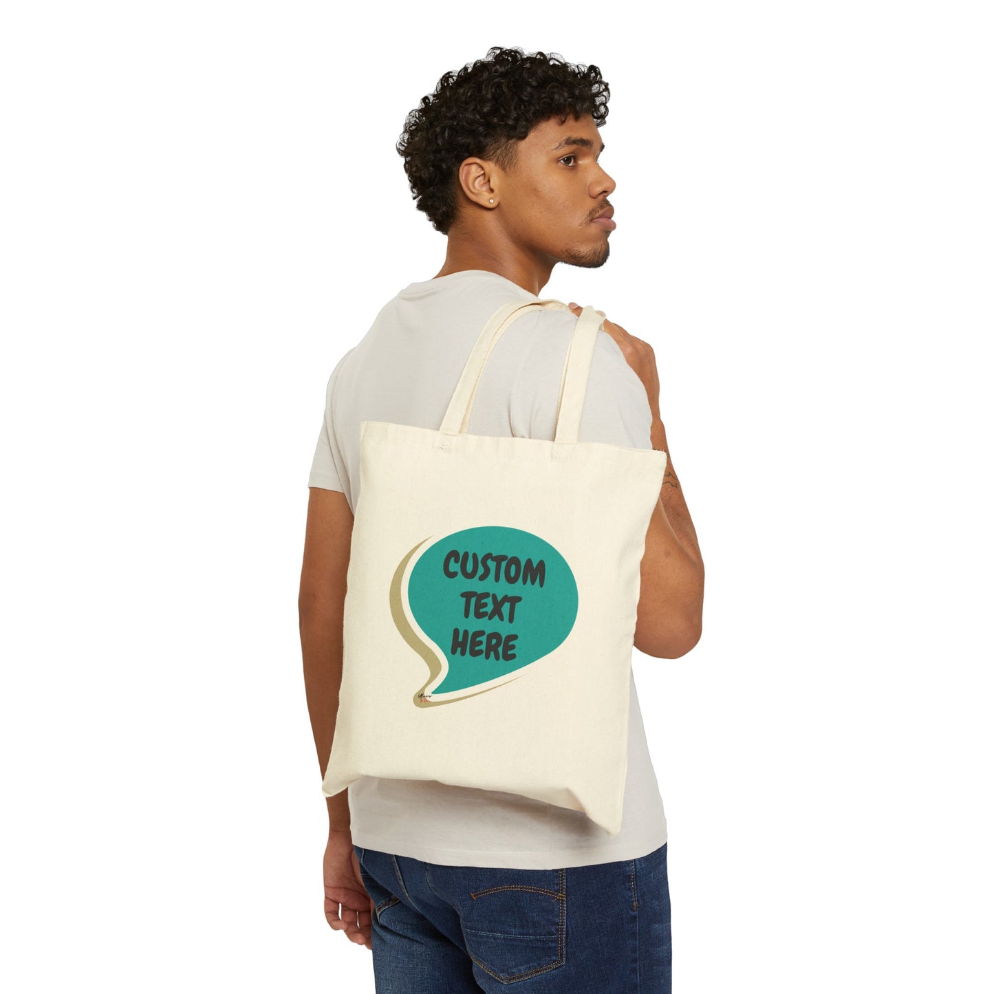 PERSONALIZE TOTE BAG IN SPEECH BUBBLE CUSTOMIZE COTTON CANVAS TOTE BAG PERSONALIZE GIFT TOTE BAG