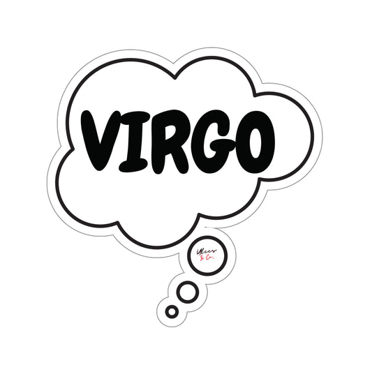 VIRGO ZODIAC SIGN STICKER IN THOUGHT BUBBLE VIRGO SIGN STICKER BIRTHDAY SIGN STICKER OVERSIZED ZODIAC SIGN STICKER