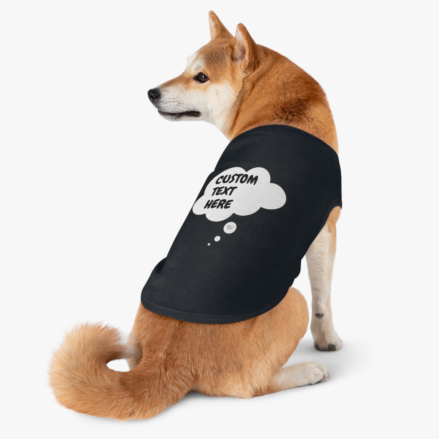 PERSONALIZED PET TANK TOP TANK SHIRT IN THOUGHT BUBBLE CUSTOMIZED GRAPHIC UNISEX TANK T-SHIRT FOR DOGS SHIRTS CUSTOM GIFTS FOR PETS SHIRTS FOR PUPPIES DOG CLOTHING