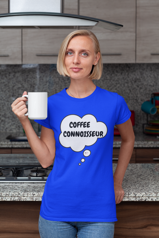 COFFEE CONNOISSEUR T-SHIRT IN THOUGHT BUBBLE GIFT FOR COFFEE LOVER TSHIRT FOR COFFEE DRINKER