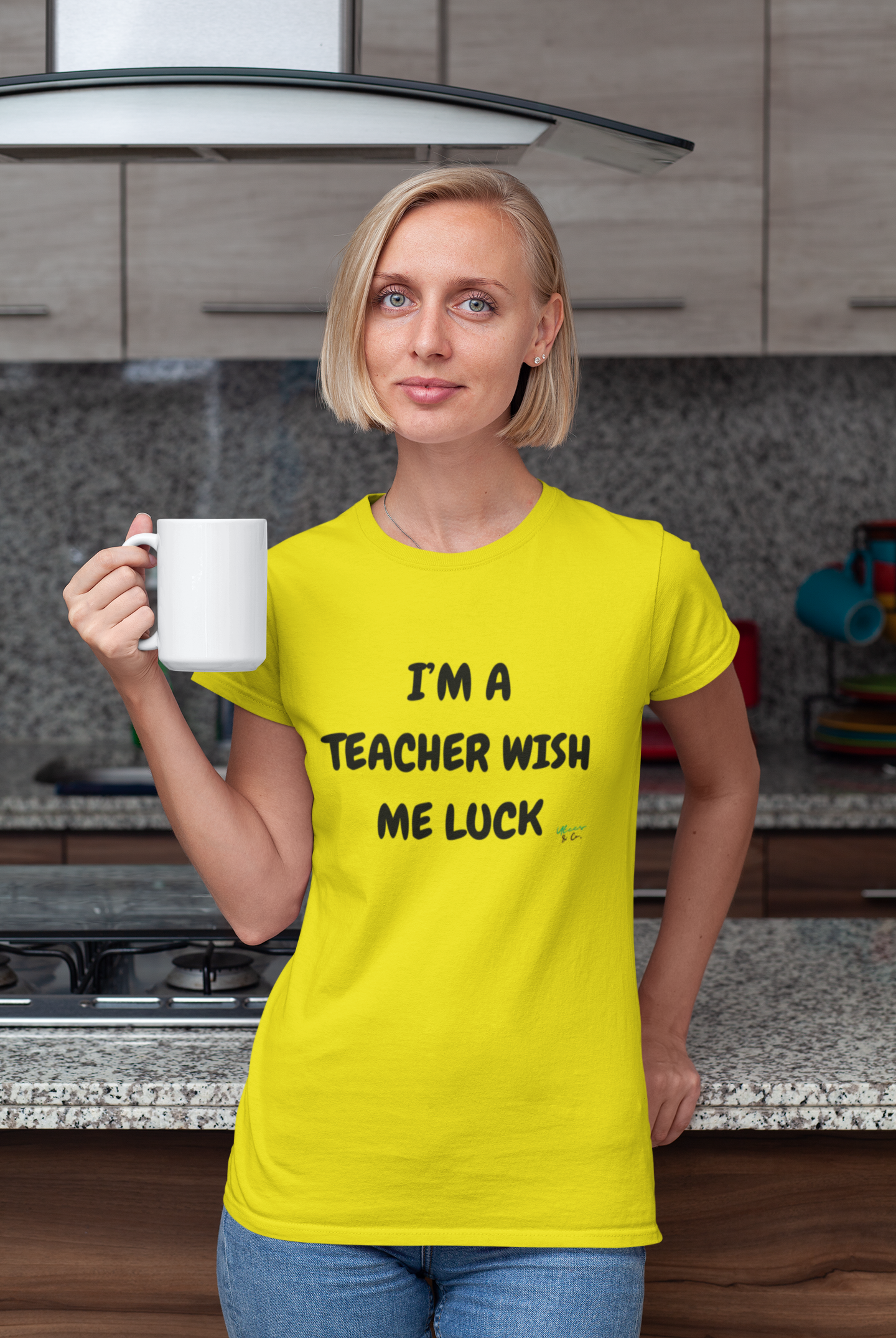 I'M A TEACHER WISH ME LUCK T-SHIRT GRAPHIC UNISEX TSHIRT FUNNY SAYINGS T SHIRT SARCASTIC SAYINGS T-SHIRT SARCASM TEES GIFTS FOR WOMEN GIFT FOR MEN