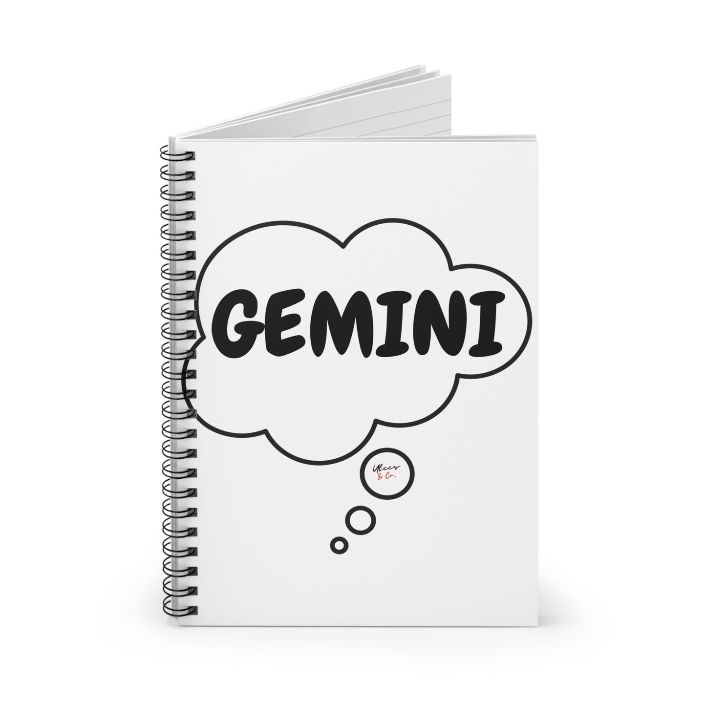 GEMINI ZODIAC SIGN SPIRAL NOTEBOOK IN THOUGHT BUBBLE GEMINI BIRTHDAY SIGN HOROSCOPE SPIRAL NOTEBOOK