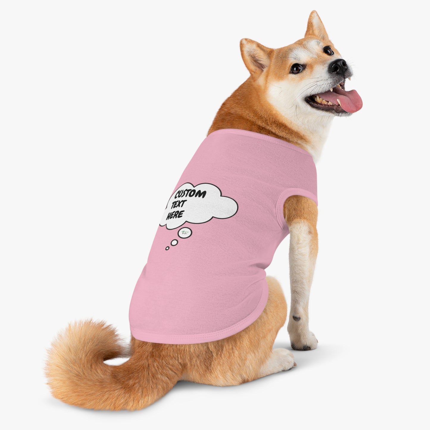 PERSONALIZED PET TANK TOP TANK SHIRT IN THOUGHT BUBBLE CUSTOMIZED GRAPHIC UNISEX TANK T-SHIRT FOR DOGS SHIRTS CUSTOM GIFTS FOR PETS SHIRTS FOR PUPPIES DOG CLOTHING