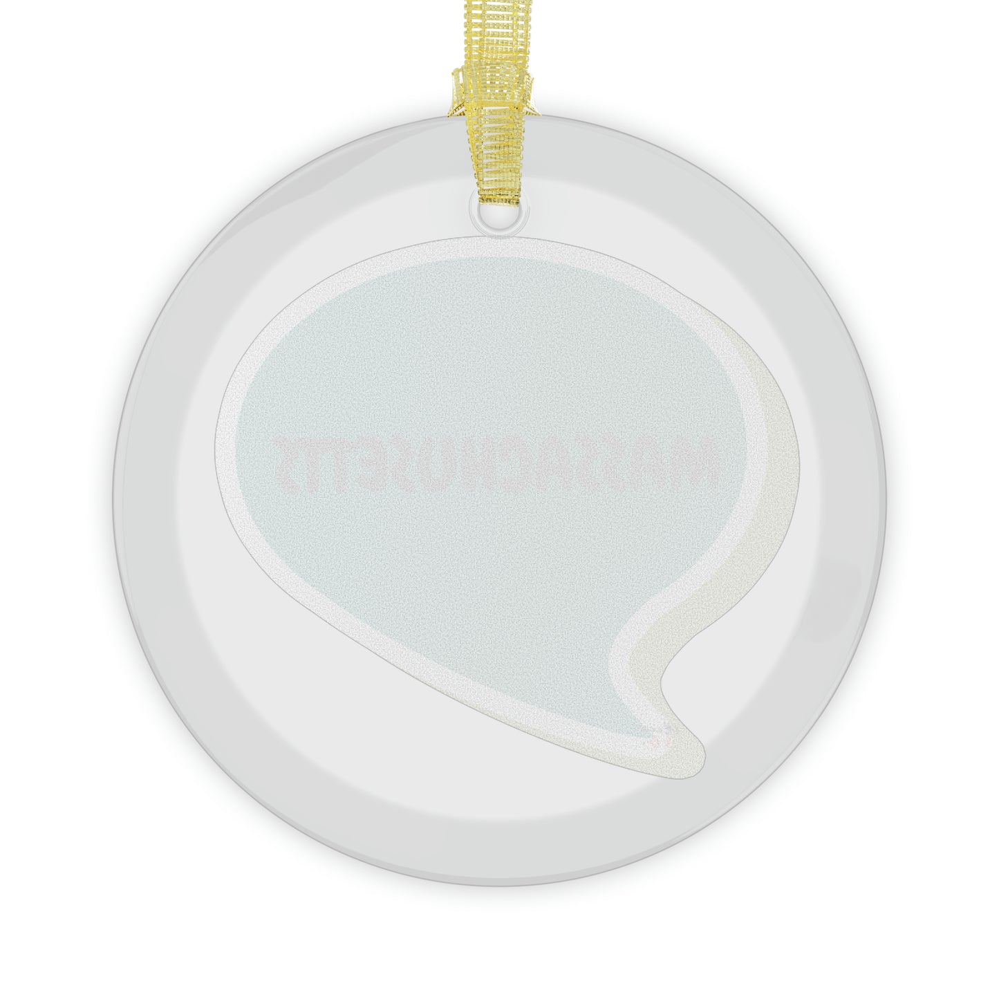 MASSACHUSETTS GLASS ORNAMENT IN SPEECH BUBBLE FOR FAVORITE STATE DECORATION FOR CHRISTMAS DECOR FOR HOLIDAY DECORATION