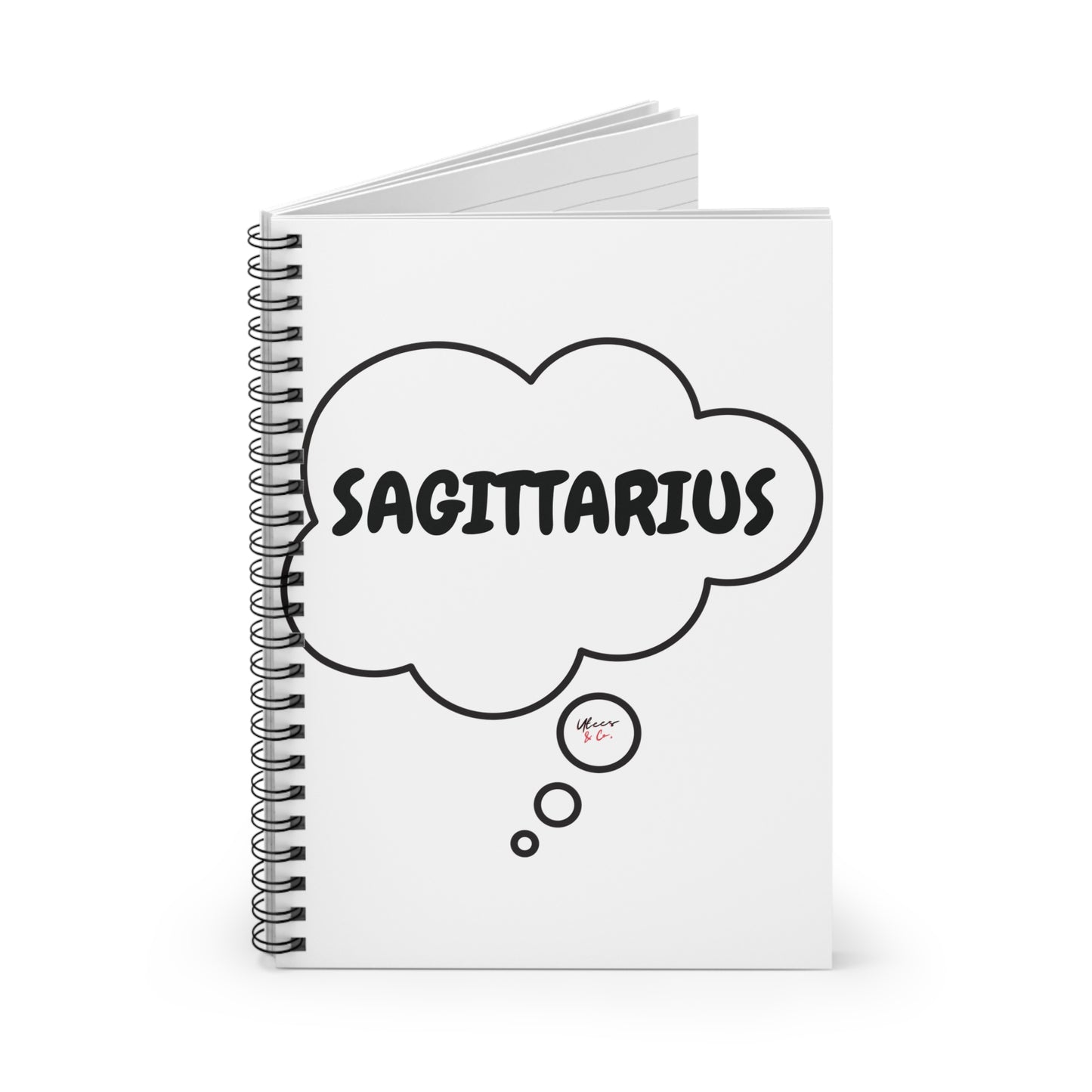 SAGITTARIUS ZODIAC SIGN SPIRAL NOTEBOOK IN SAGITTARIUS BUBBLE AQUARIUS BIRTHDAY SIGN HOROSCOPE SPIRAL NOTEBOOK