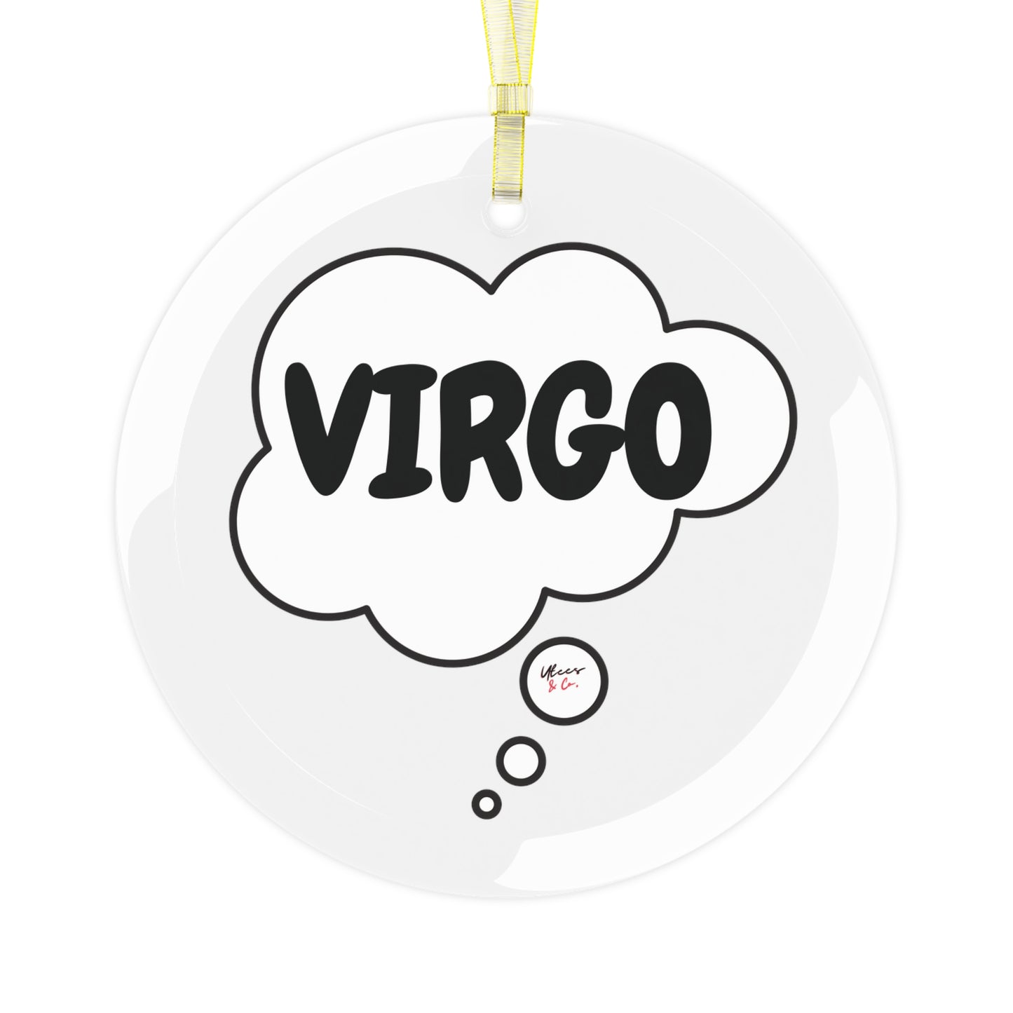 VIRGO ZODIAC SIGNS GLASS ORNAMENTS THOUGHT BUBBLE VIRGO HOROSCOPE ASTRONOMY CHRISTMAS TREE ORNAMENT CONSTELLATION VIRGO ASTRONOMY HOLIDAY GIFT