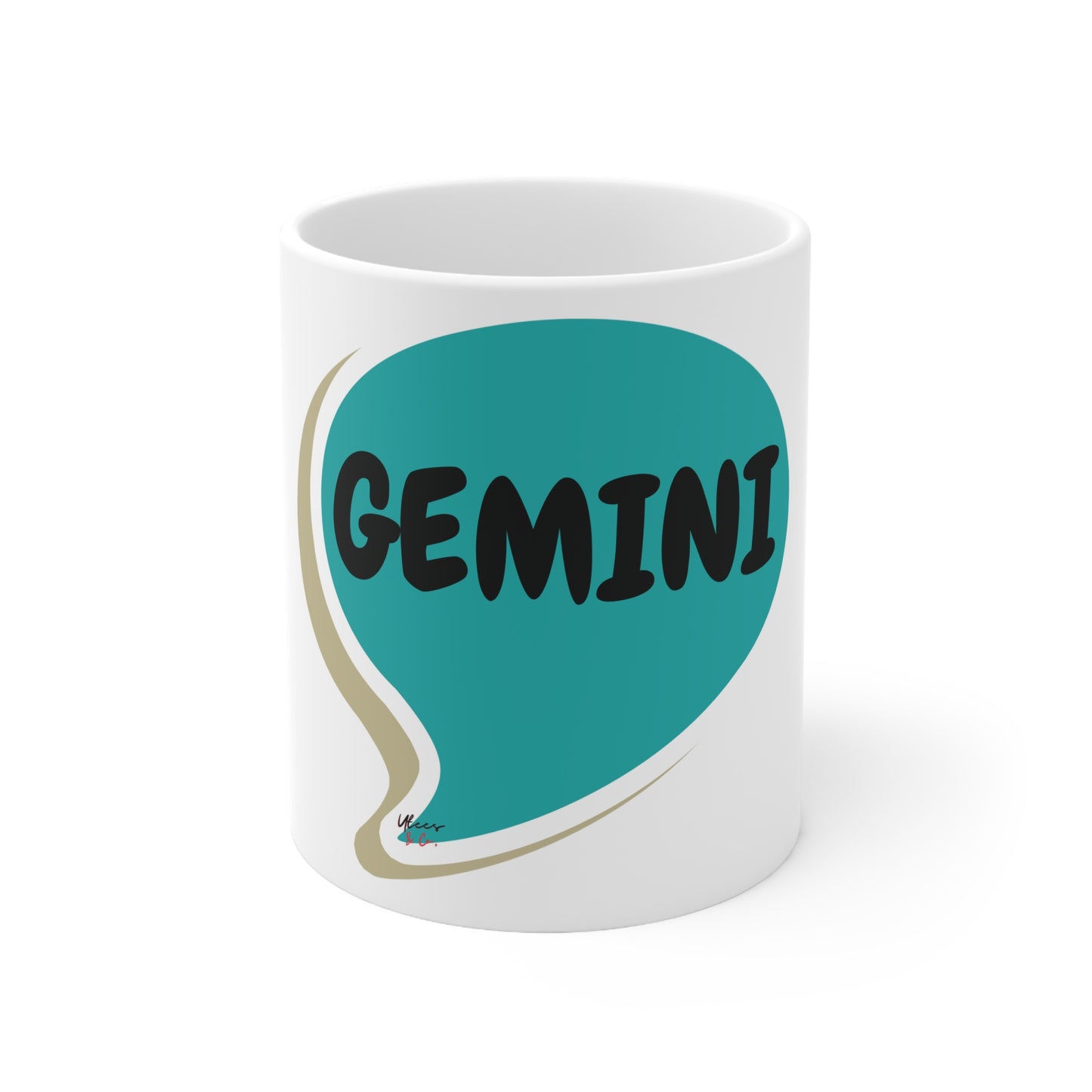 GEMINI ZODIAC SIGN COFFEE MUG IN SPEECH BUBBLE GIFT FOR COFFEE DRINKER BIRTHDAY SIGN CERAMIC MUG 11oz GEMINI ZODIAC SIGN HOROSCOPE ON COFFEE MUG FOR COFFEE LOVERS