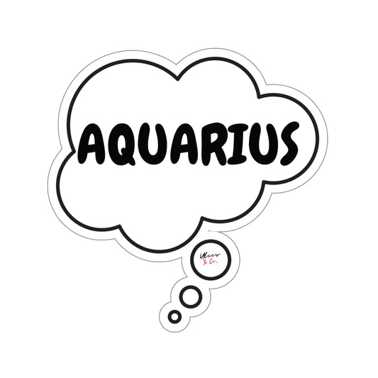 AQUARIUS ZODIAC SIGN IN THOUGHT BUBBLE SINGLE STICKER WHITE STICKER TRANSPARENT STICKER HOROSCOPE ASTROLOGY AQUARIUS SIGN SCRAPBOOKING STICKER JOURNAL STICKERS STATIONARY STICKERS AQUARIUS BIRTHDAY SIGN GIFT STICKERS