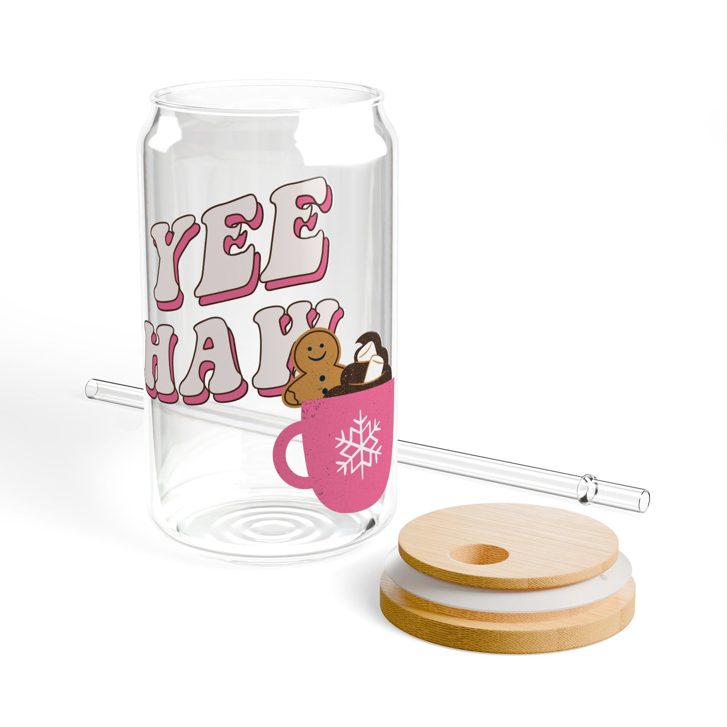 YEE HAW GINGERBREAD MAN ICED COFFEE GLASSES