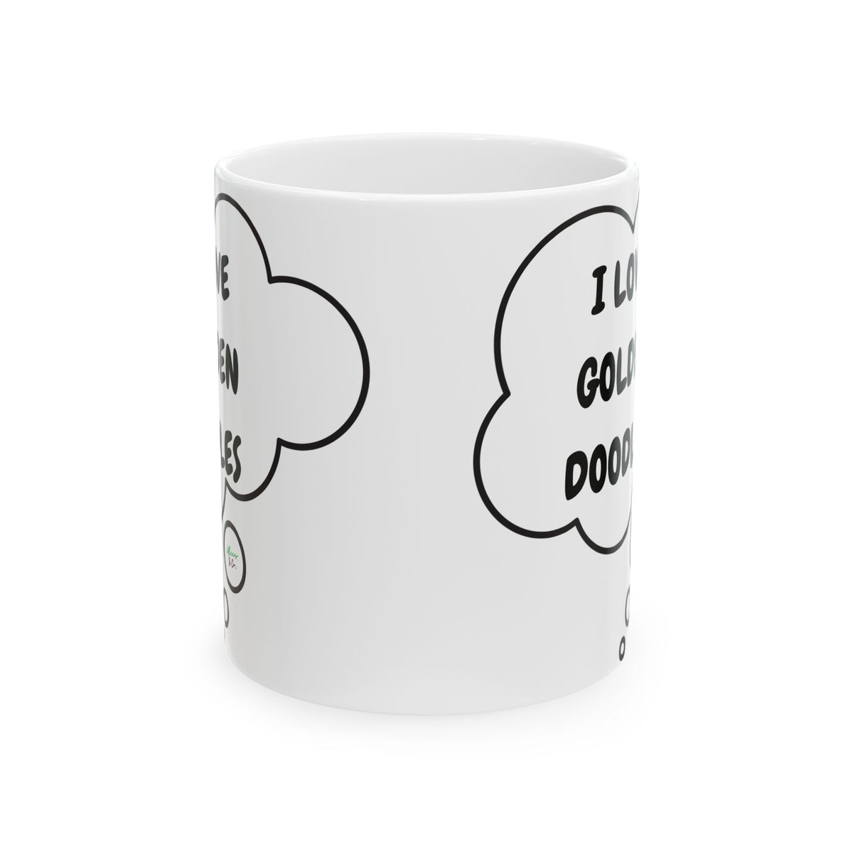 I LOVE GOLDEN DOODLES 11oz CERAMIC MUG IN THOUGHT BUBBLE DESIGN DOG MOM GIFTS DOG DAD GIFTS DRINKWARE FOR PET PARENTS GIFTS FOR DOG LOVERS