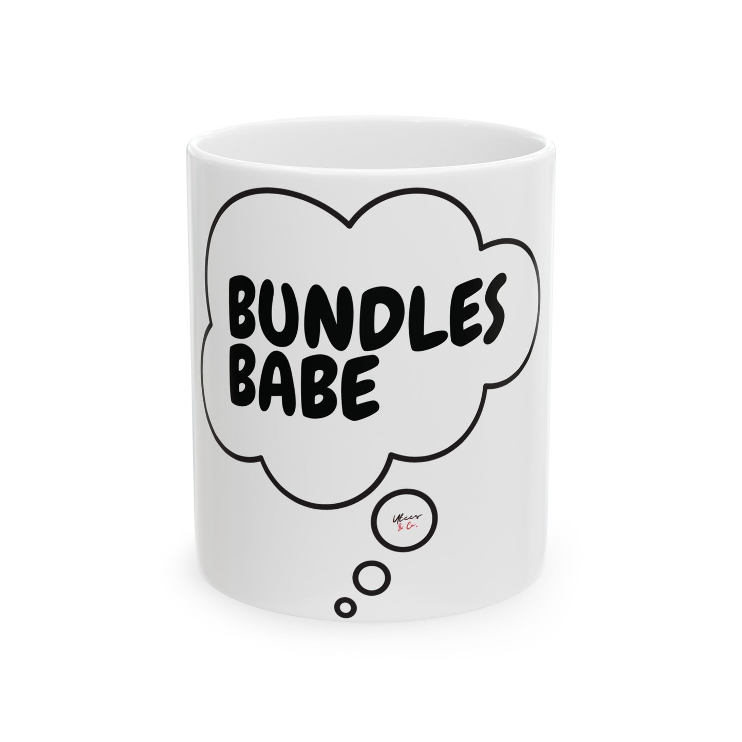 BUNDLES BABE COFFEE MUG GIFT FOR HAIR STYLIST IN THOUGHT BUBBLE CERAMIC 11oz HAIR BUNDLE ENTREPRENEUR COFFEE LOVER GIFT MUG FOR COSMOLOGISTS