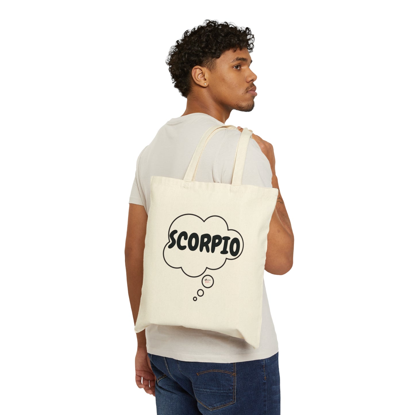 SCORPIO ZODIAC SIGN TOTE BAG IN THOUGHT BUBBLE BIRTHDAY GIFT FOR SCORPIO ZODIAC SIGN COTTON CANVAS TOTE BAG SCORPIO HOROSCOPE ZODIAC SIGN