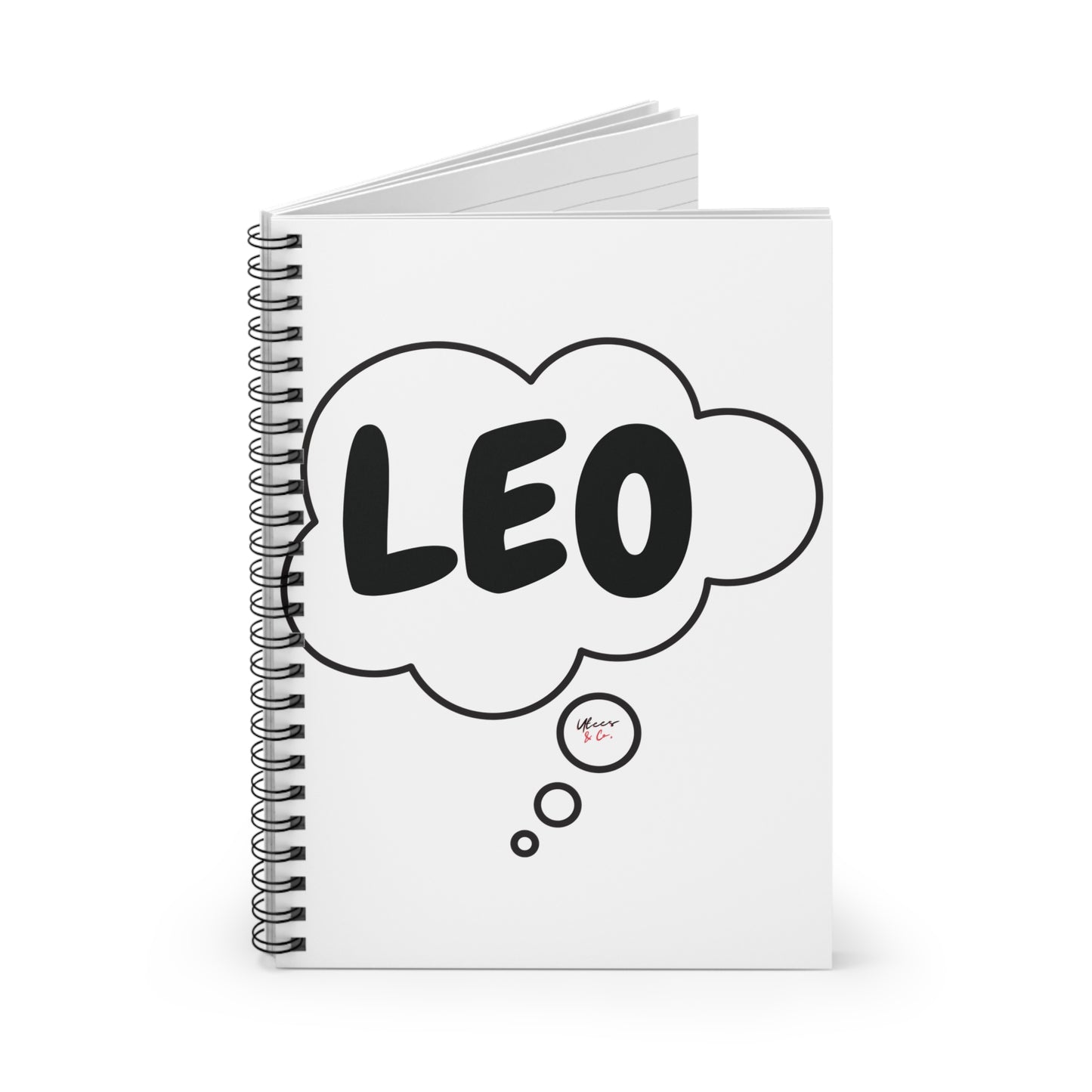 LEO ZODIAC SIGN SPIRAL NOTEBOOK IN THOUGHT BUBBLE LEO BIRTHDAY SIGN HOROSCOPE SPIRAL NOTEBOOK