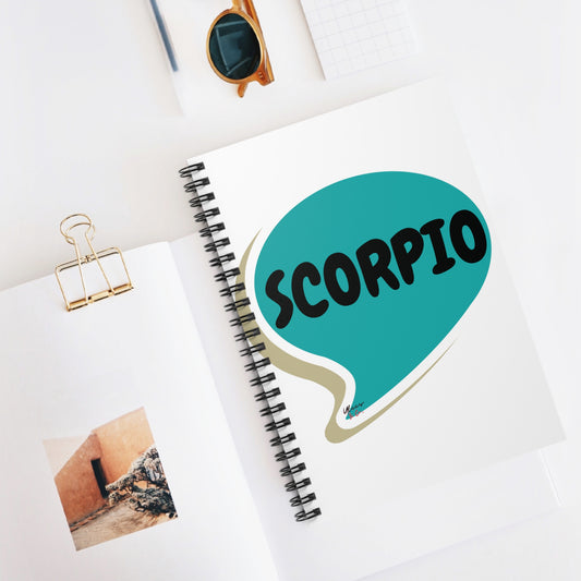 SCORPIO ZODIAC SIGN SPIRAL NOTEBOOK IN SPEECH BUBBLE SCORPIO BIRTHDAY SIGN HOROSCOPE SPIRAL NOTEBOOK