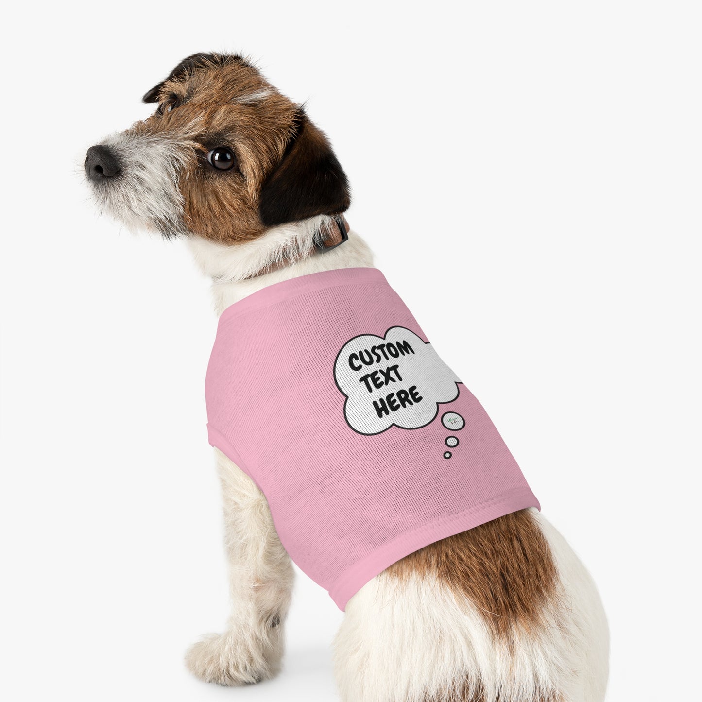 PERSONALIZED PET TANK TOP TANK SHIRT IN THOUGHT BUBBLE CUSTOMIZED GRAPHIC UNISEX TANK T-SHIRT FOR DOGS SHIRTS CUSTOM GIFTS FOR PETS SHIRTS FOR PUPPIES DOG CLOTHING
