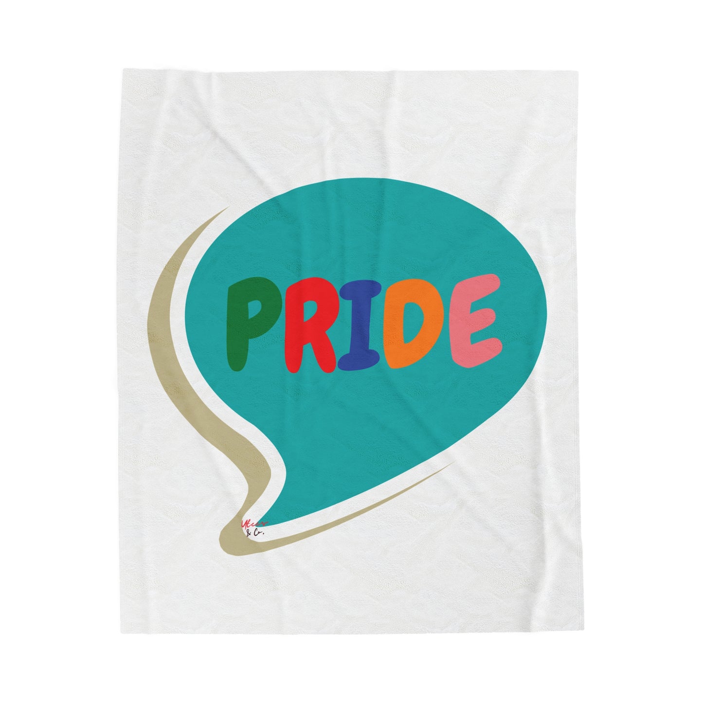 PRIDE RAINBOW BLANKET IN SPEECH BUBBLE LGBTQ VELVETEEN PLUSH BLANKET PRIDE MONTH BLANKET