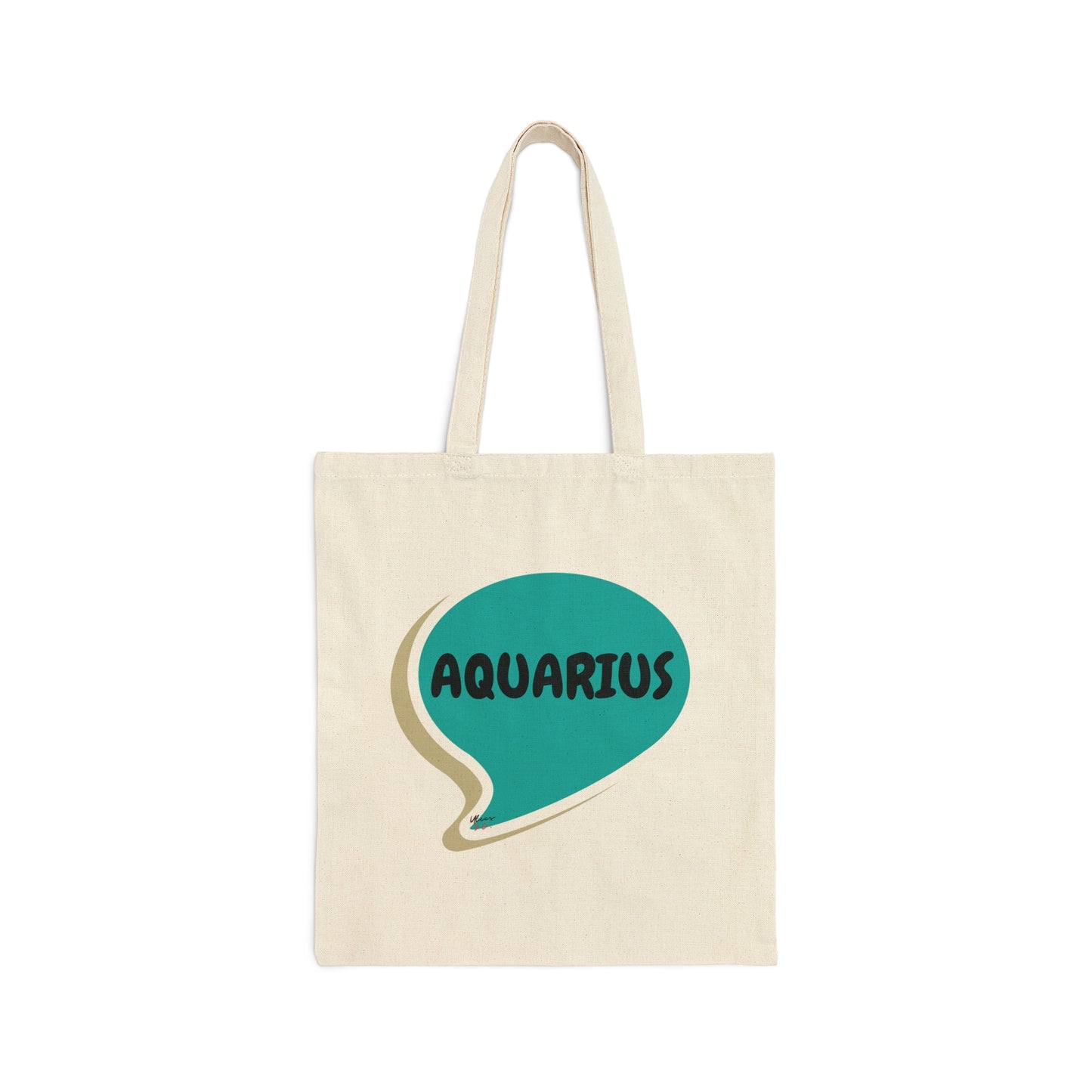 AQUARIUS ZODIAC SIGN COTTON CANVAS TOTE BAG IN SPEECH BUBBLE AQUARIUS HOROSCOPE ASTRONOMY SIGN TOTE BAG