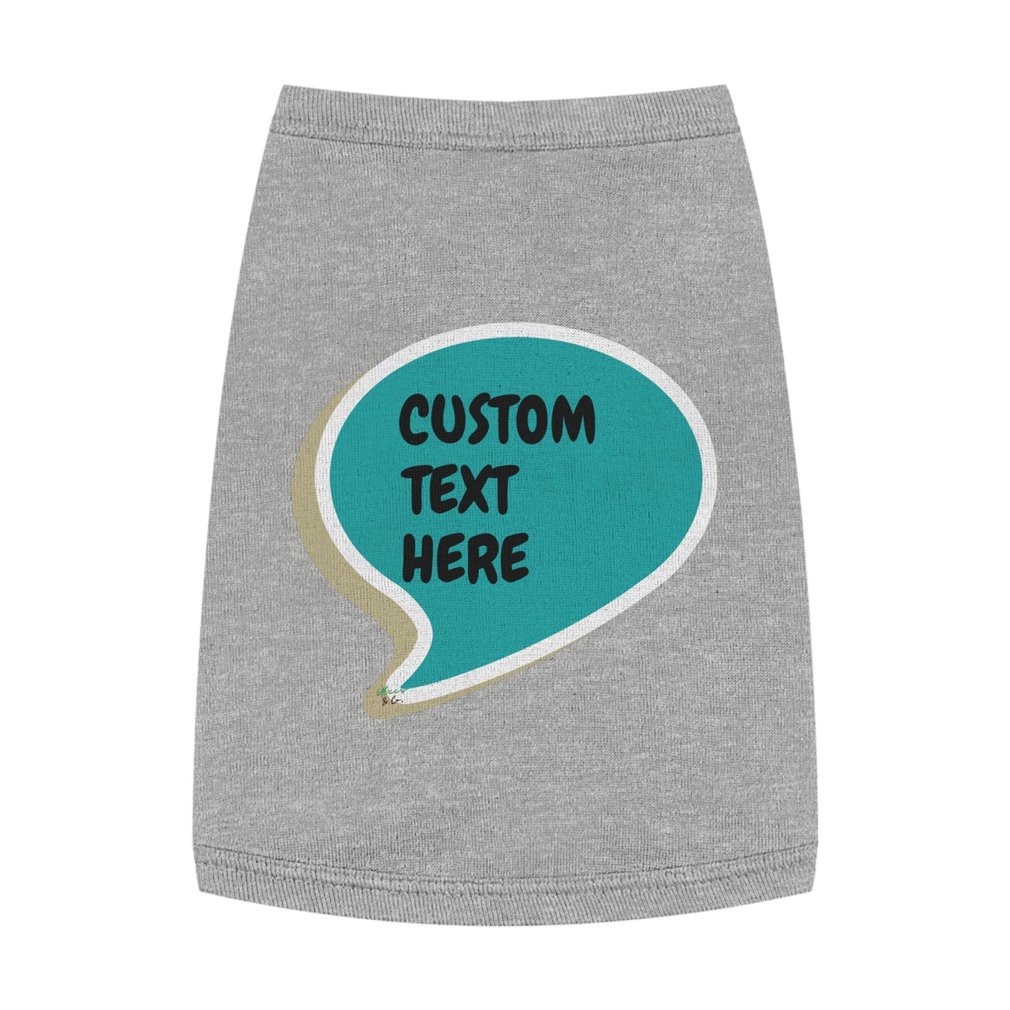 CUSTOMIZED PET TANK TOP TANK SHIRT IN SPEECH BUBBLE PERSONALIZED GRAPHIC UNISEX TANK T-SHIRT FOR DOGS SHIRTS GIFTS FOR CUSTOM PETS SHIRTS FOR PUPPIES DOG  CLOTHING