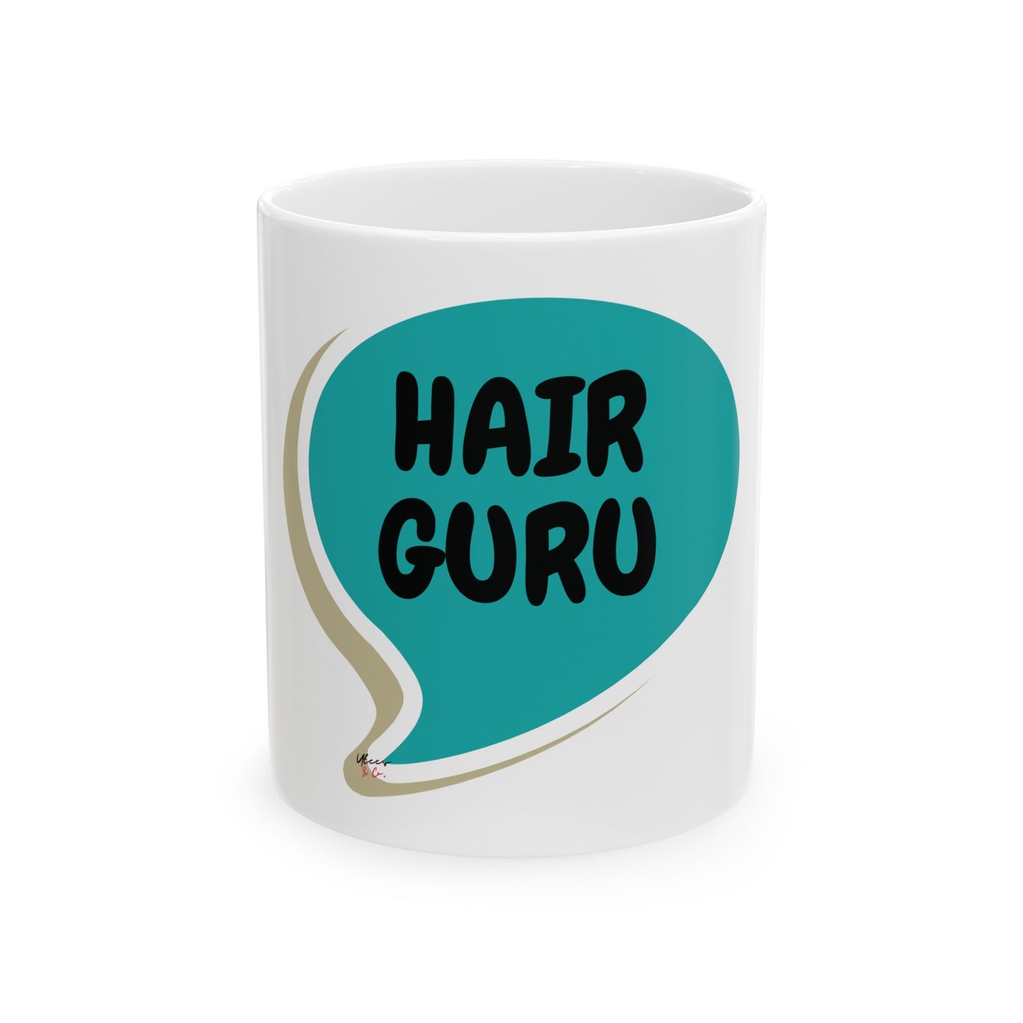 HAIR GURU COFFEE MUG GIFT FOR HAIR STYLIST IN SPEECH BUBBLE CERAMIC 11oz GIFT MUG FOR COSMOLOGISTS HAIR BUNDLE ENTREPRENEUR COFFEE LOVER GIFT MUG