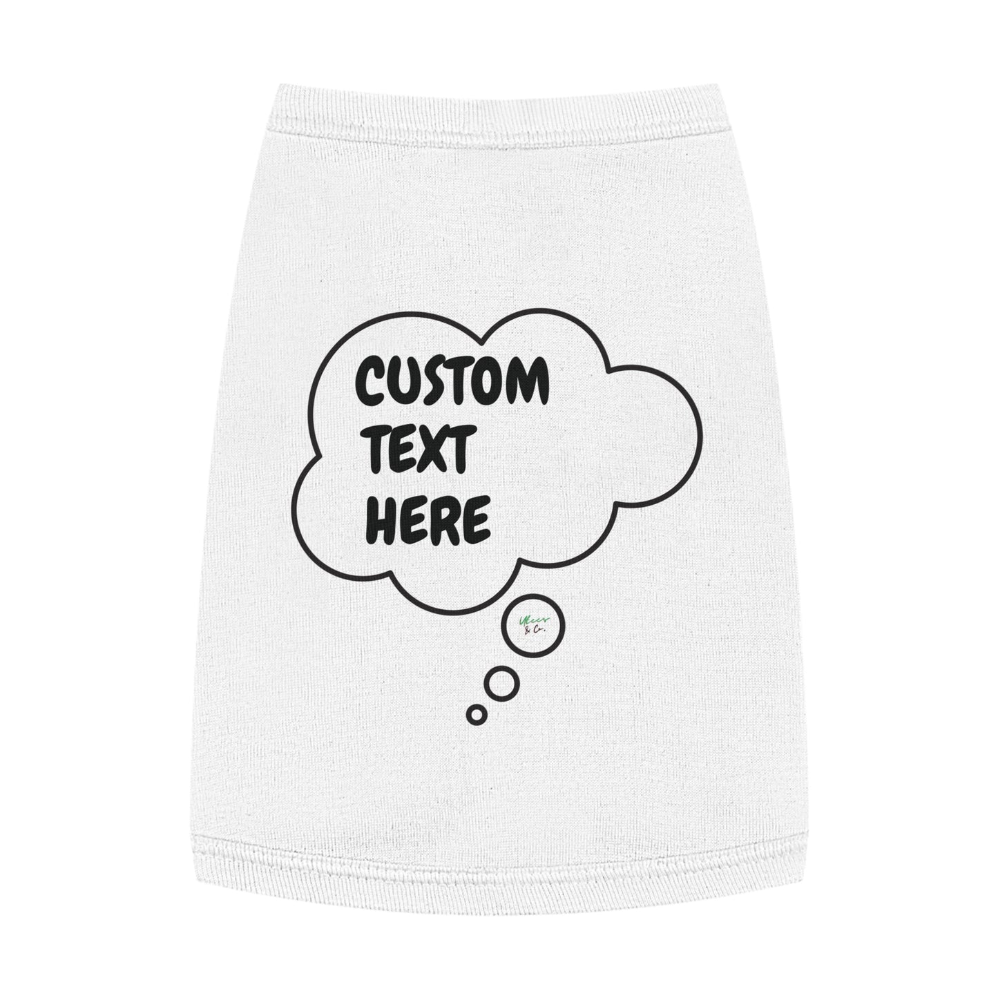 PERSONALIZED PET TANK TOP TANK SHIRT IN THOUGHT BUBBLE CUSTOMIZED GRAPHIC UNISEX TANK T-SHIRT FOR DOGS SHIRTS CUSTOM GIFTS FOR PETS SHIRTS FOR PUPPIES DOG CLOTHING