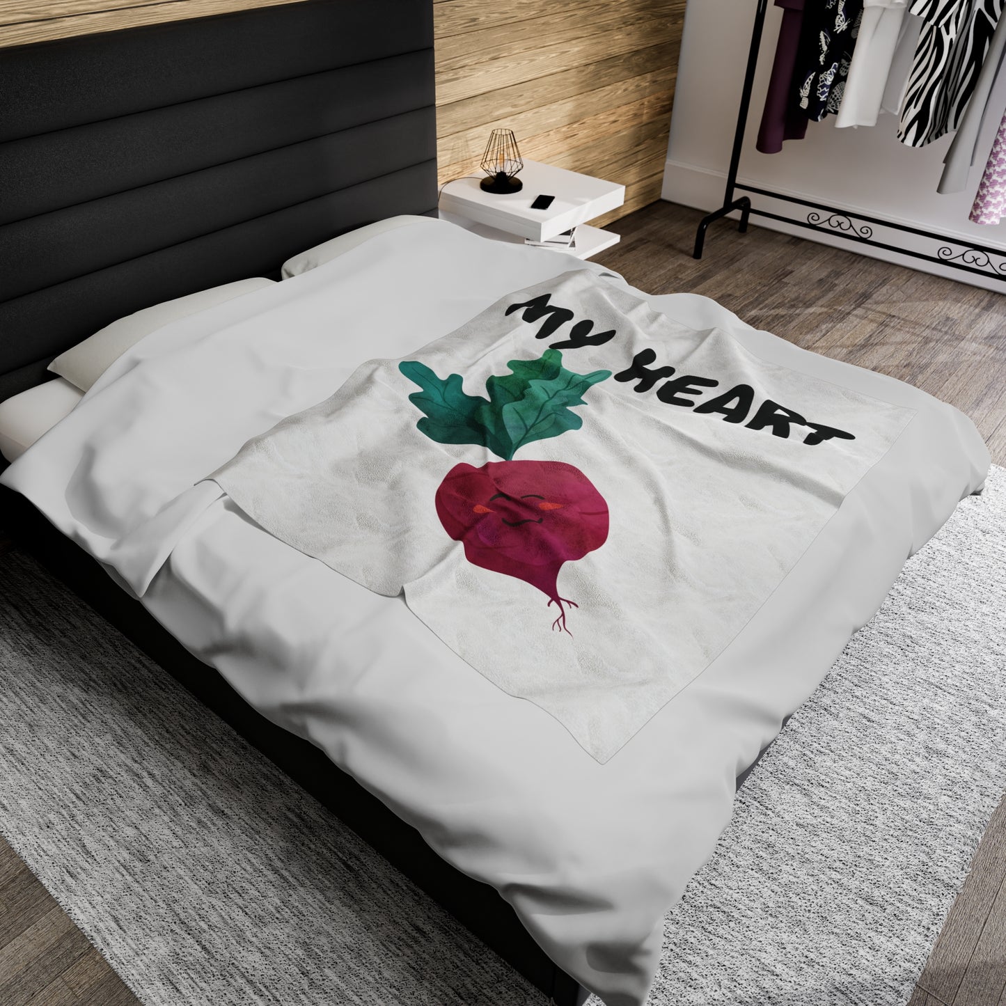 MY HEART BEET BLANKET VELVETEEN PLUSH BLANKET