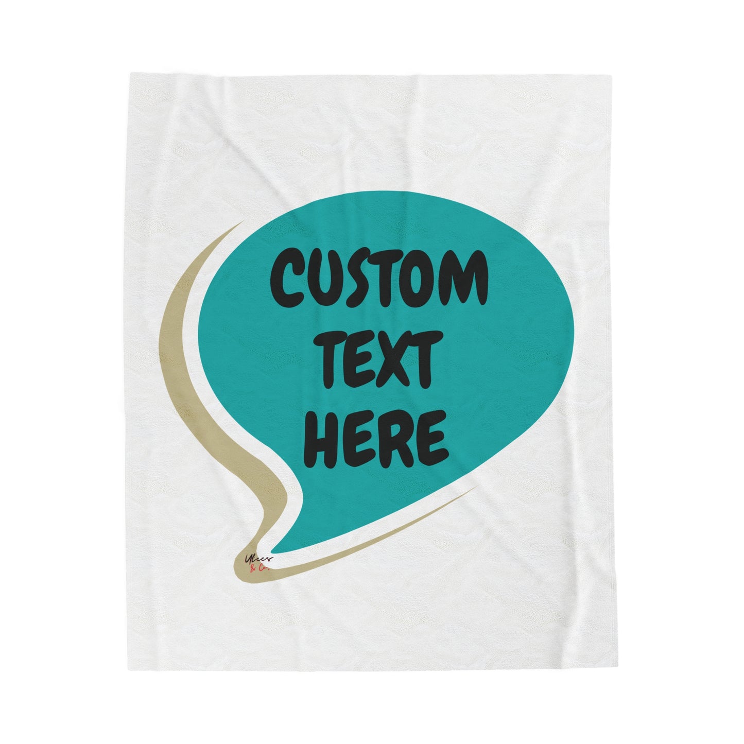 PERSONALIZE PLUSH BLANKET IN SPEECH BUBBLE CUSTOM VELVETEEN PLUSH BLANKET CUSTOMIZE BLANKET FOR GIFT