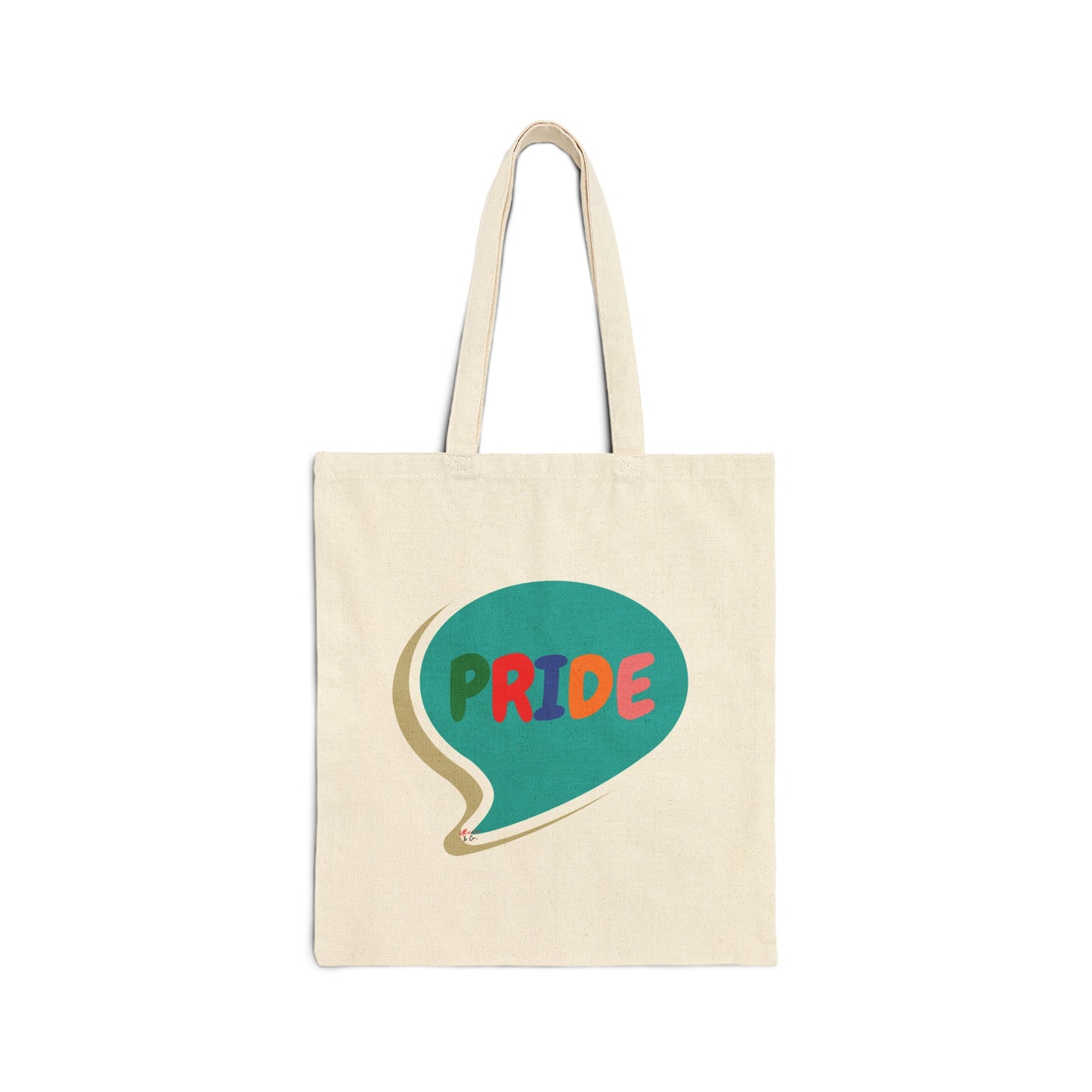 PRIDE RAINBOW TOTE BAG IN SPEECH BUBBLE LGBTQ COTTON CANVAS TOTE BAG PRIDE MONTH TOTE BAG