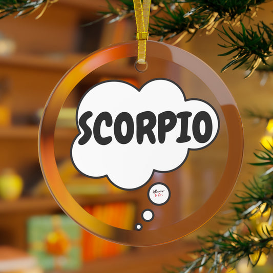 SCORPIO ZODIAC SIGNS GLASS ORNAMENTS THOUGHT BUBBLE HOROSCOPE SCORPIO SIGN CHRISTMAS TREE ORNAMENT SCORPIO SYMBOL BIRTHDAY GIFT SIGN SCORPIO ORNAMENT