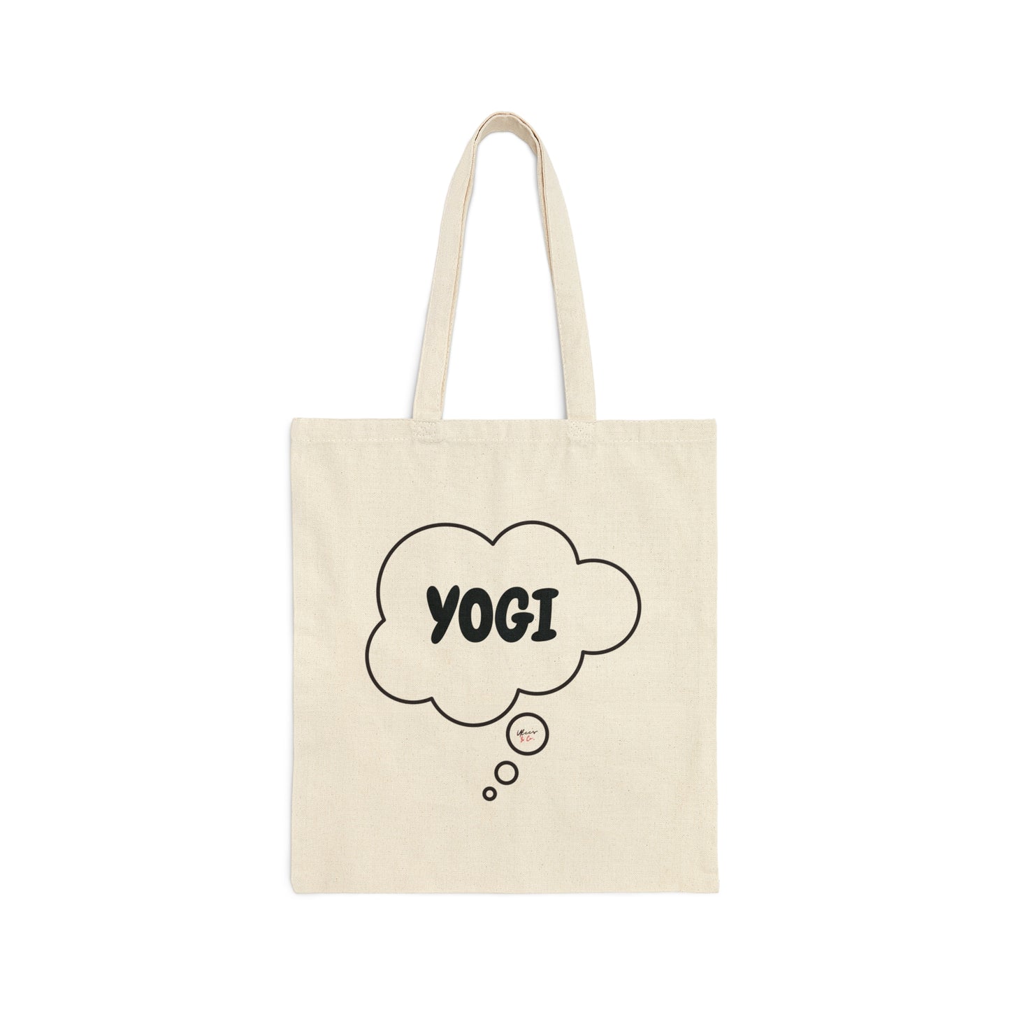 YOGI TOTE BAG GIFT FOR YOGA WORKOUT COTTON CANVAS TOTE BAG IN THOUGHT BUBBLE FOR YOGI