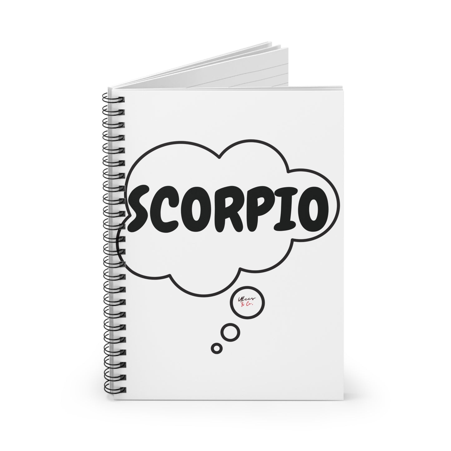 SCORPIO ZODIAC SIGN SPIRAL NOTEBOOK IN THOUGHT BUBBLE SCORPIO BIRTHDAY SIGN HOROSCOPE SPIRAL NOTEBOOK