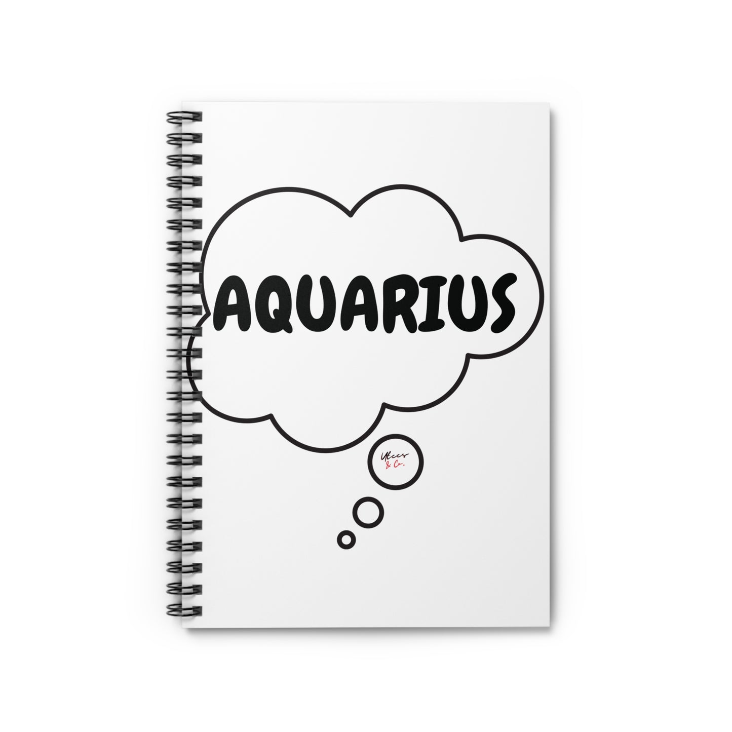 AQUARIUS ZODIAC SIGN SPIRAL NOTEBOOK IN THOUGHT BUBBLE AQUARIUS BIRTHDAY SIGN HOROSCOPE SPIRAL NOTEBOOK