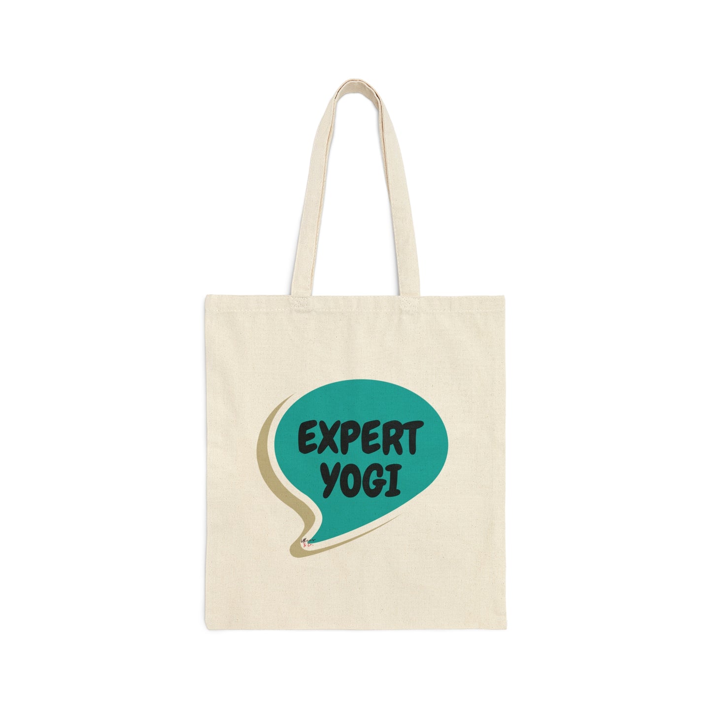 EXPERT YOGI TOTE BAG IN SPEECH BUBBLE COTTON CANVAS TOTE BAG FOR YOGA LOVERS TOTE BAG FOR WORKOUTS