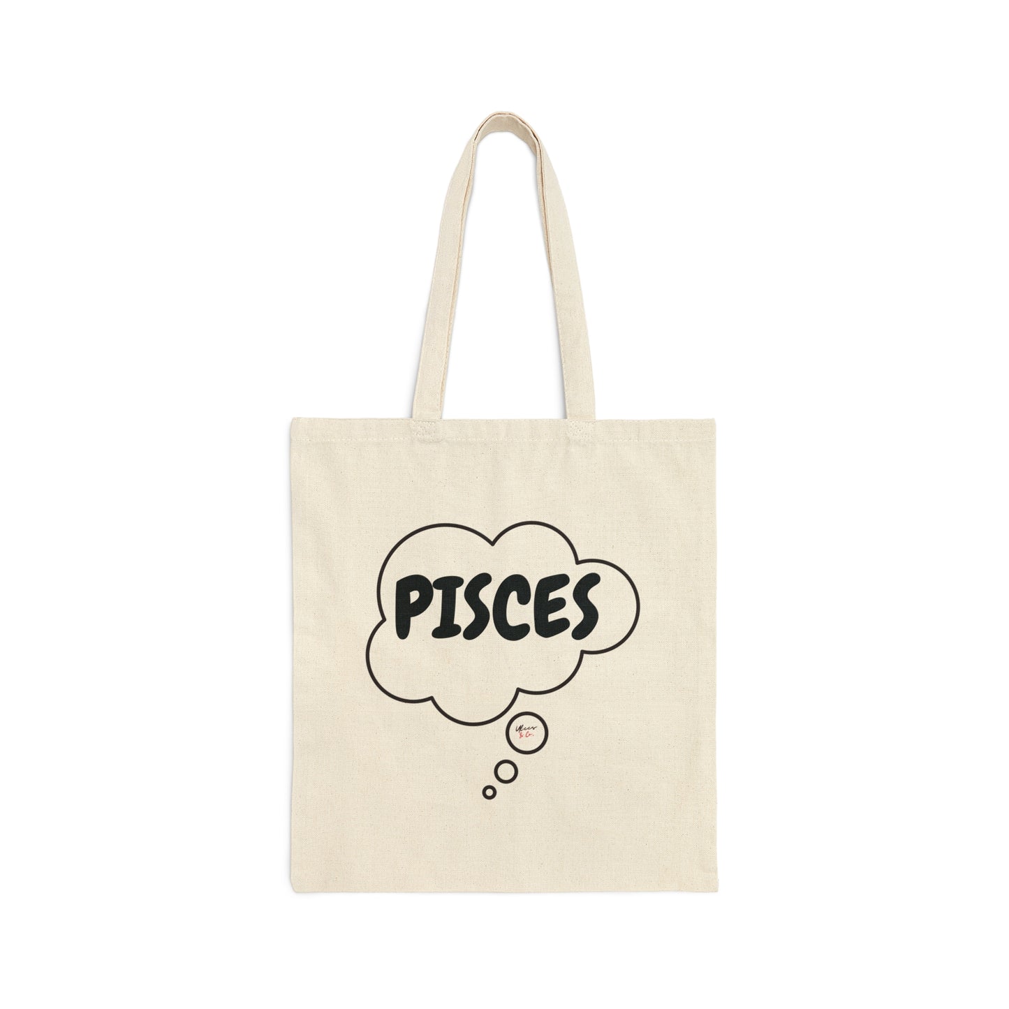 PISCES ZODIAC SIGN TOTE BAG BIRTHDAY GIFT IN THOUGHT BUBBLE COTTON CANVAS TOTE BAG PISCES HOROSCOPE ZODIAC SIGN TOTE BAG GIFT