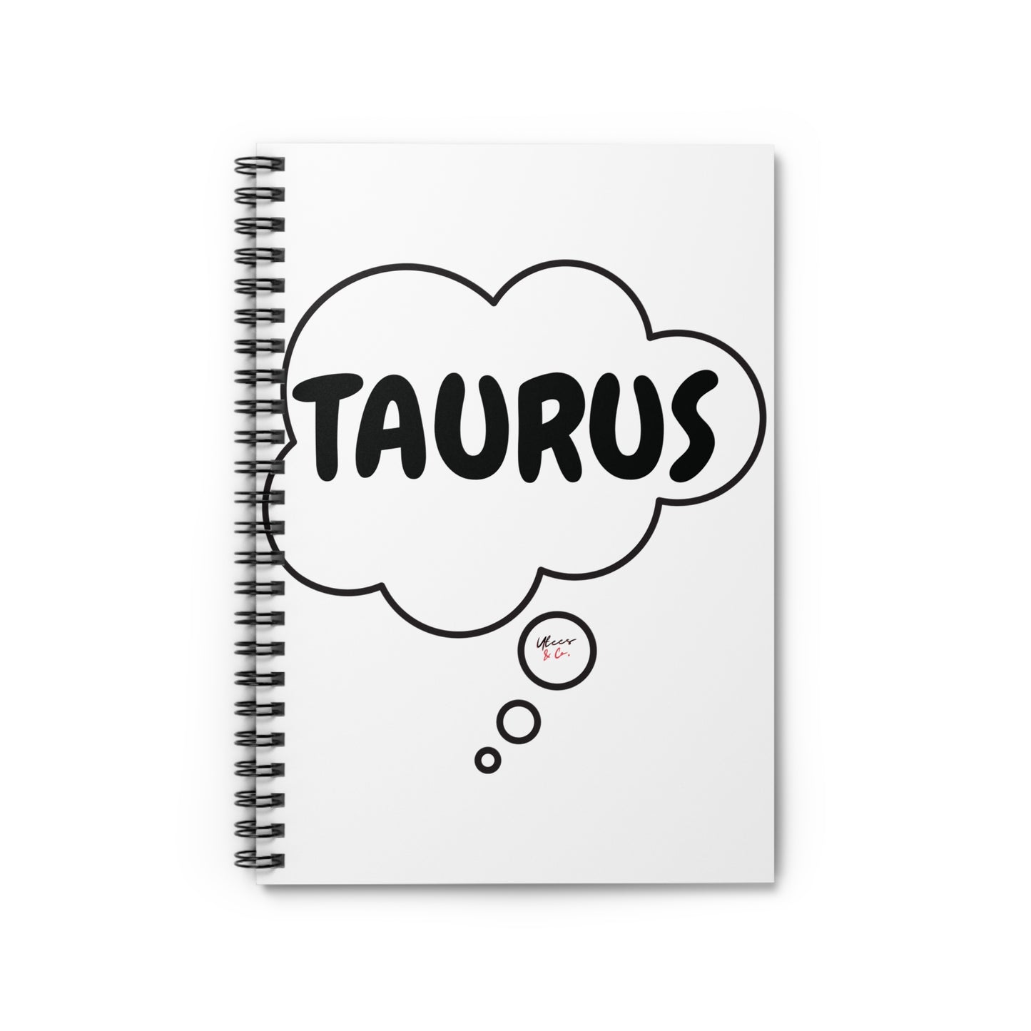 TAURUS ZODIAC SIGN SPIRAL NOTEBOOK IN THOUGHT BUBBLE TAURUS BIRTHDAY SIGN HOROSCOPE SPIRAL NOTEBOOK