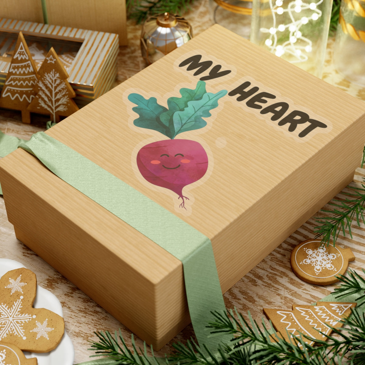 MY HEART BEET STICKER 6X6 BIG STICKER VEGGIE STICKER VEGAN STICKER