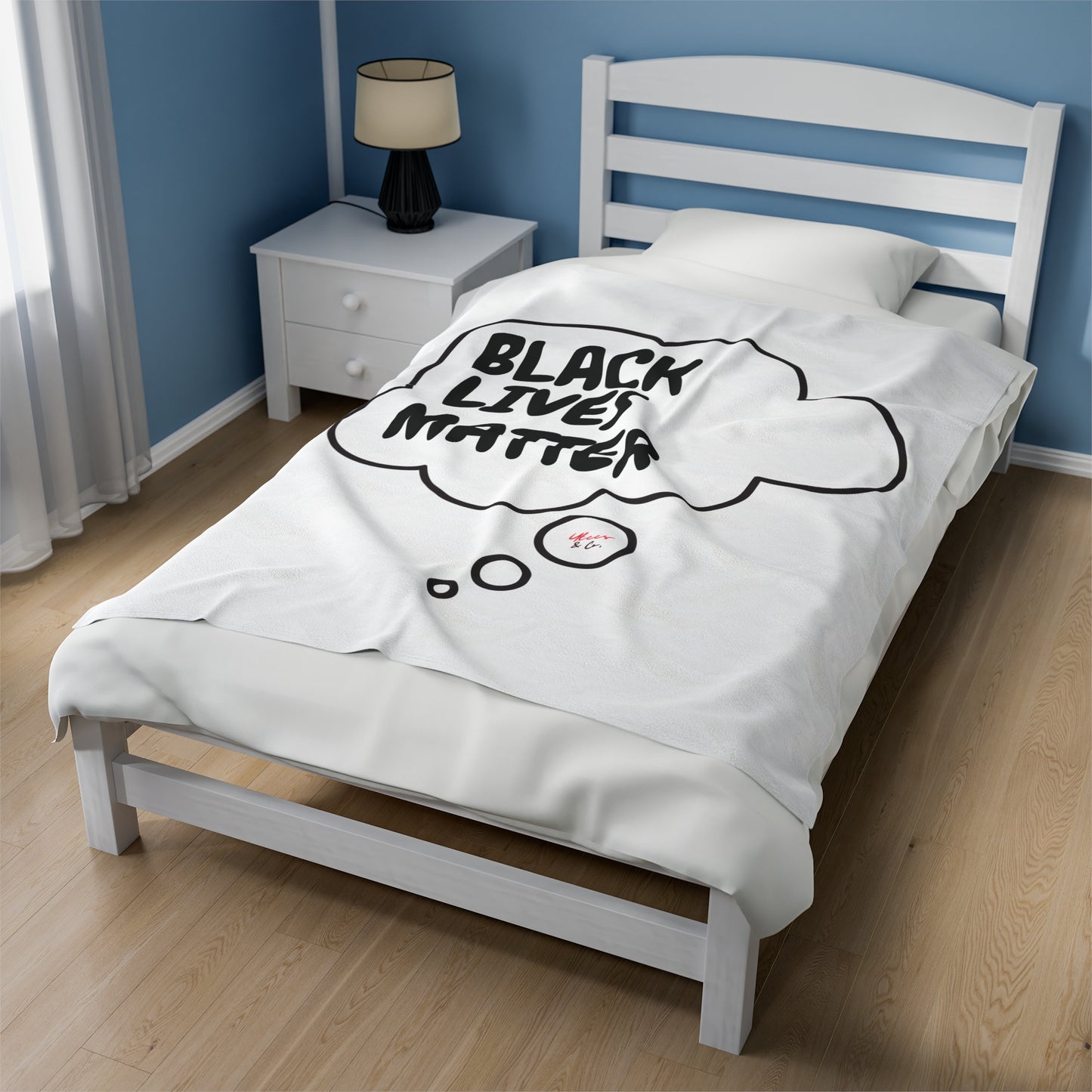 BLACK LIVES MATTER BLANKET IN THOUGHT BUBBLE BLM BLANKET BLACK LIVES MATTER VELVETEEN PLUSH BLANKET