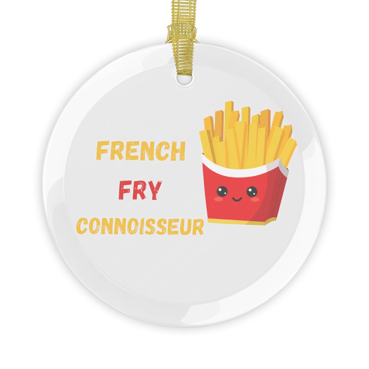 FRENCH FRY CONNOISSEUR GLASS ORNAMENT HOLIDAY DECOR FOR CHRISTMAS DECORATION