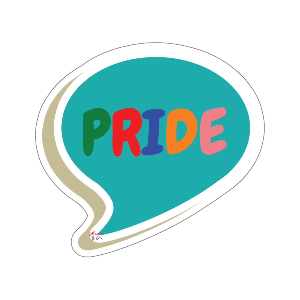 PRIDE RAINBOW BIG STICKER IN SPEECH BUBBLE LGBTQ 6X6 BIG STICKER PRIDE MONTH CELEBRATION