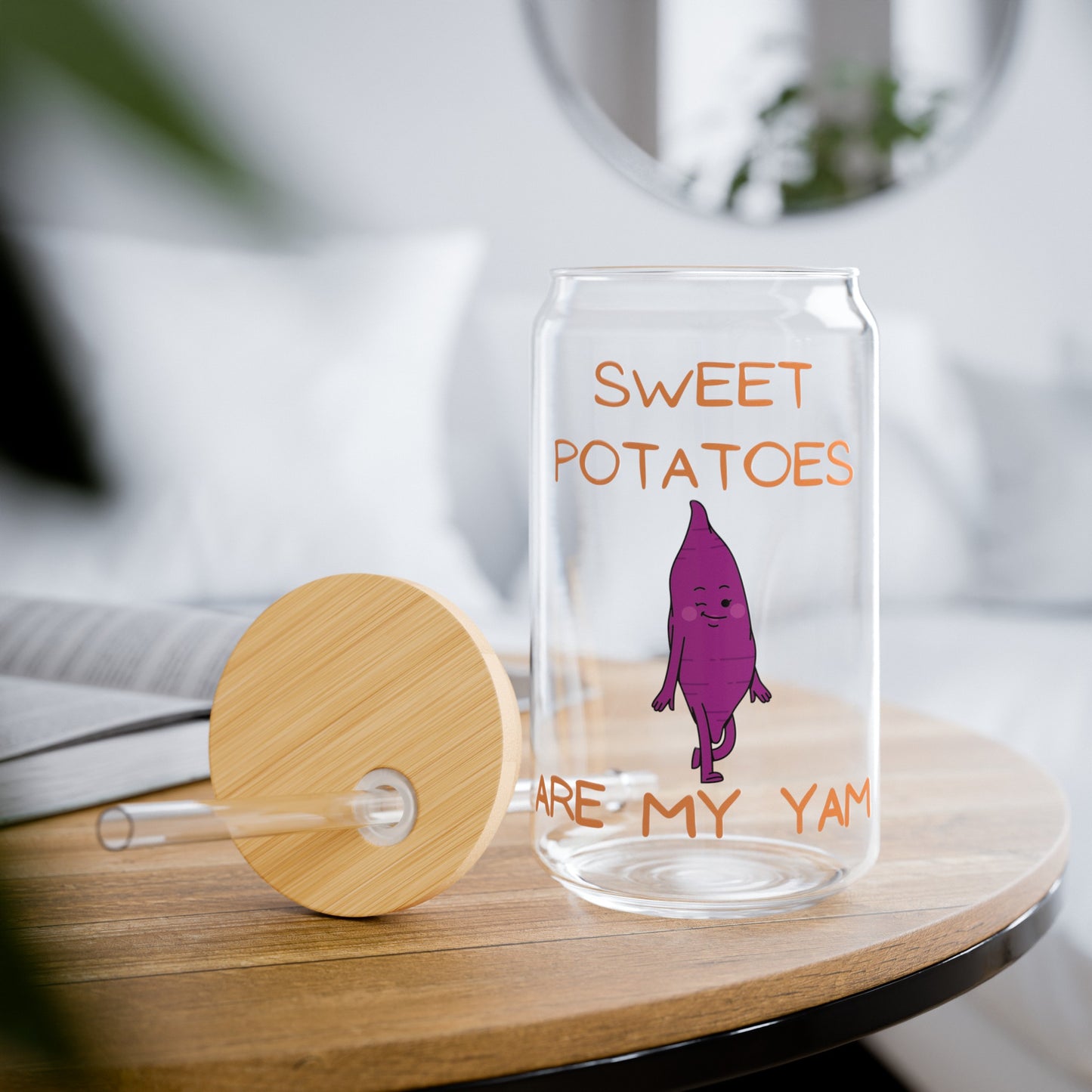 SWEET POTATOES ARE MY YAM ICED COFFEE GLASSES 16oz SIPPER GLASS