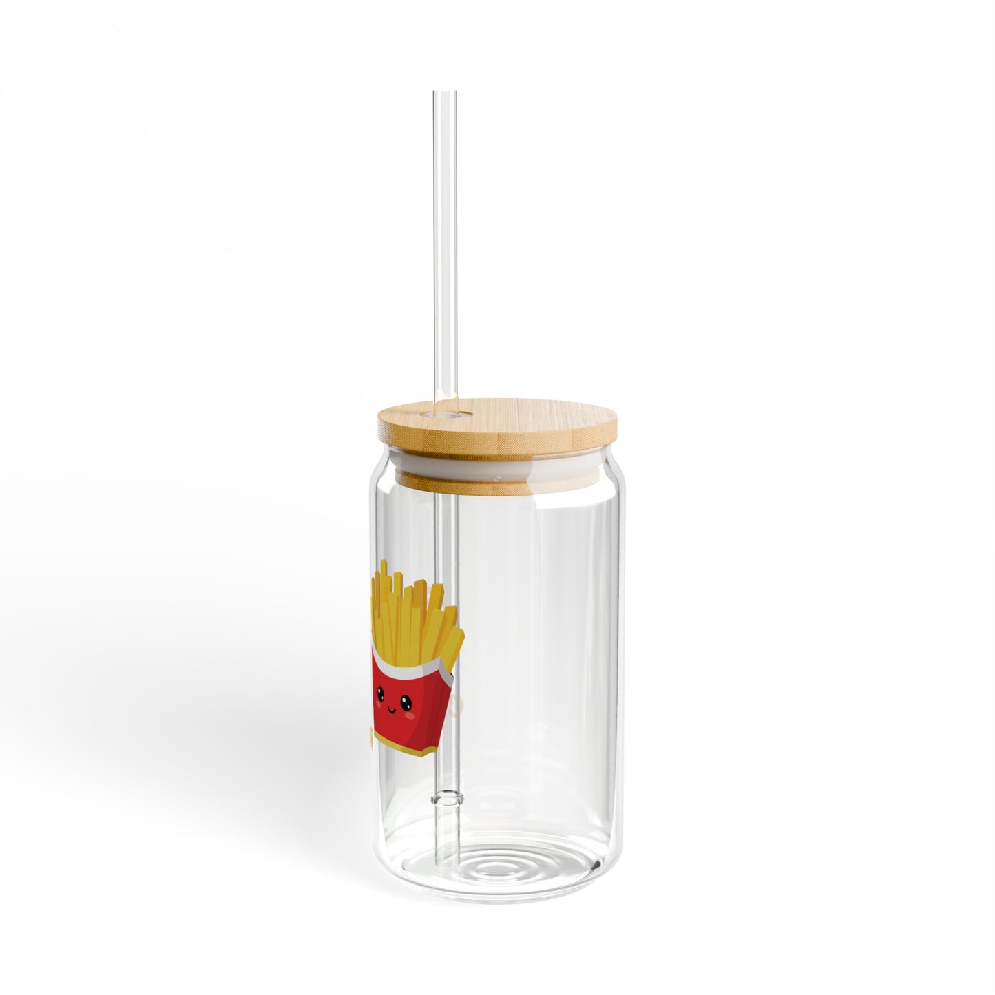 FRENCH FRY CONNOISSEUR ICED COFFEE GLASSES 16oz SIPPER GLASS