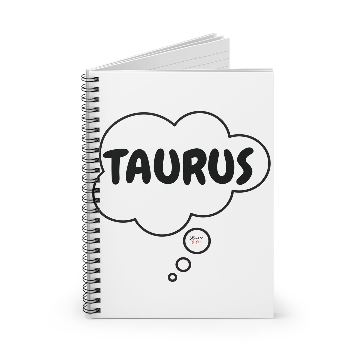 TAURUS ZODIAC SIGN SPIRAL NOTEBOOK IN THOUGHT BUBBLE TAURUS BIRTHDAY SIGN HOROSCOPE SPIRAL NOTEBOOK