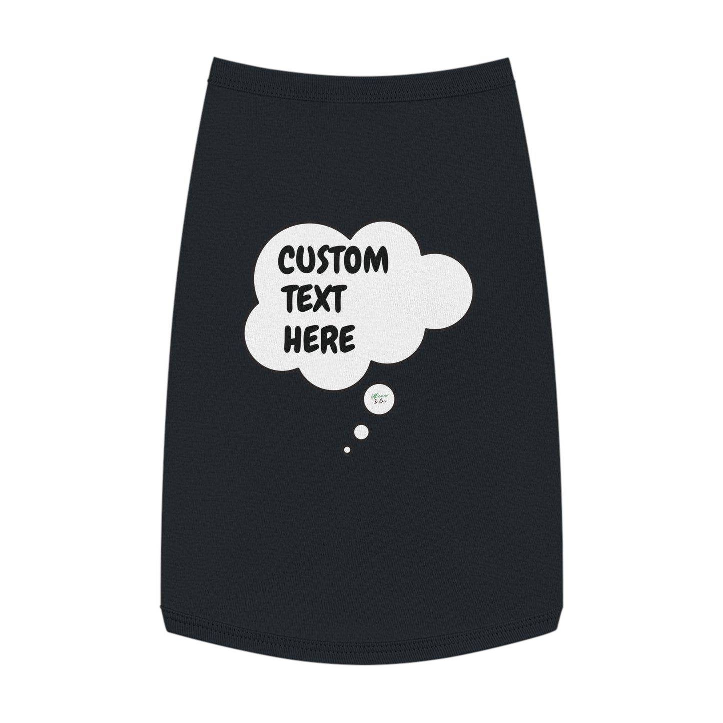 PERSONALIZED PET TANK TOP TANK SHIRT IN THOUGHT BUBBLE CUSTOMIZED GRAPHIC UNISEX TANK T-SHIRT FOR DOGS SHIRTS CUSTOM GIFTS FOR PETS SHIRTS FOR PUPPIES DOG CLOTHING