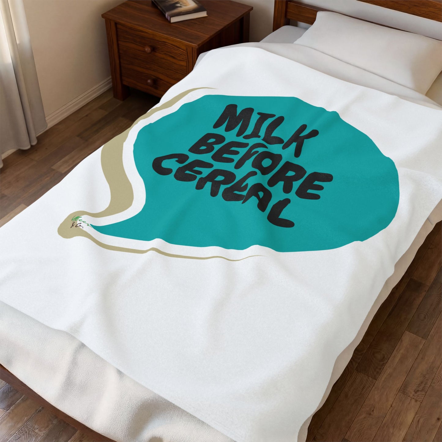 MILK BEFORE CEREAL PLUSH VELVETEEN BLANKET 50'X 60' IN SPEECH BUBBLE FUNNY SAYINGS 100% POLYESTER BLANKET SARCASTIC SAYINGS MEDIUM TO HEAVY WEIGHT PLUSH VELVETEEN BLANKET