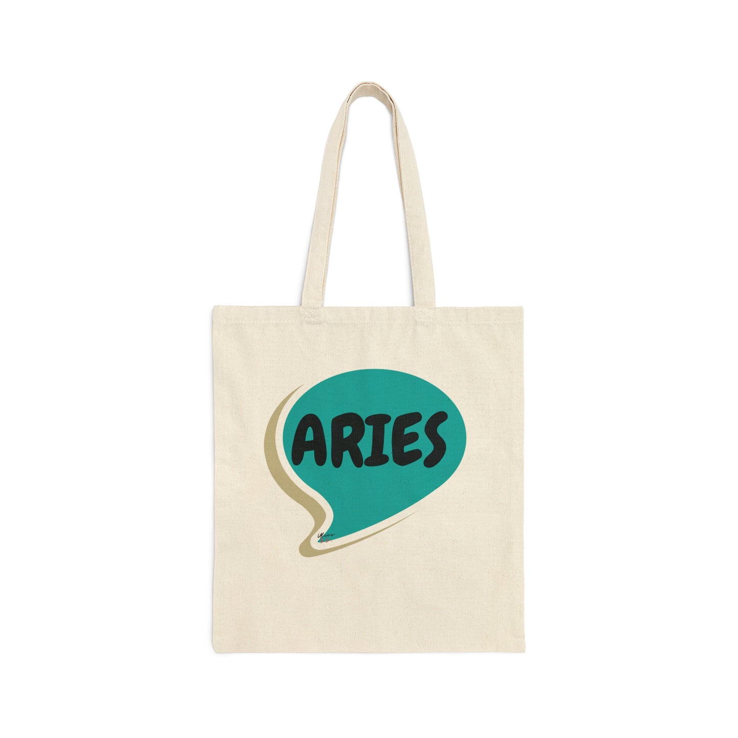 ARIES ZODIAC SIGN TOTE BAG COTTON CANVAS TOTE BAG IN SPEECH BUBBLE ARIES HOROSCOPE SIGN TOTE BAG