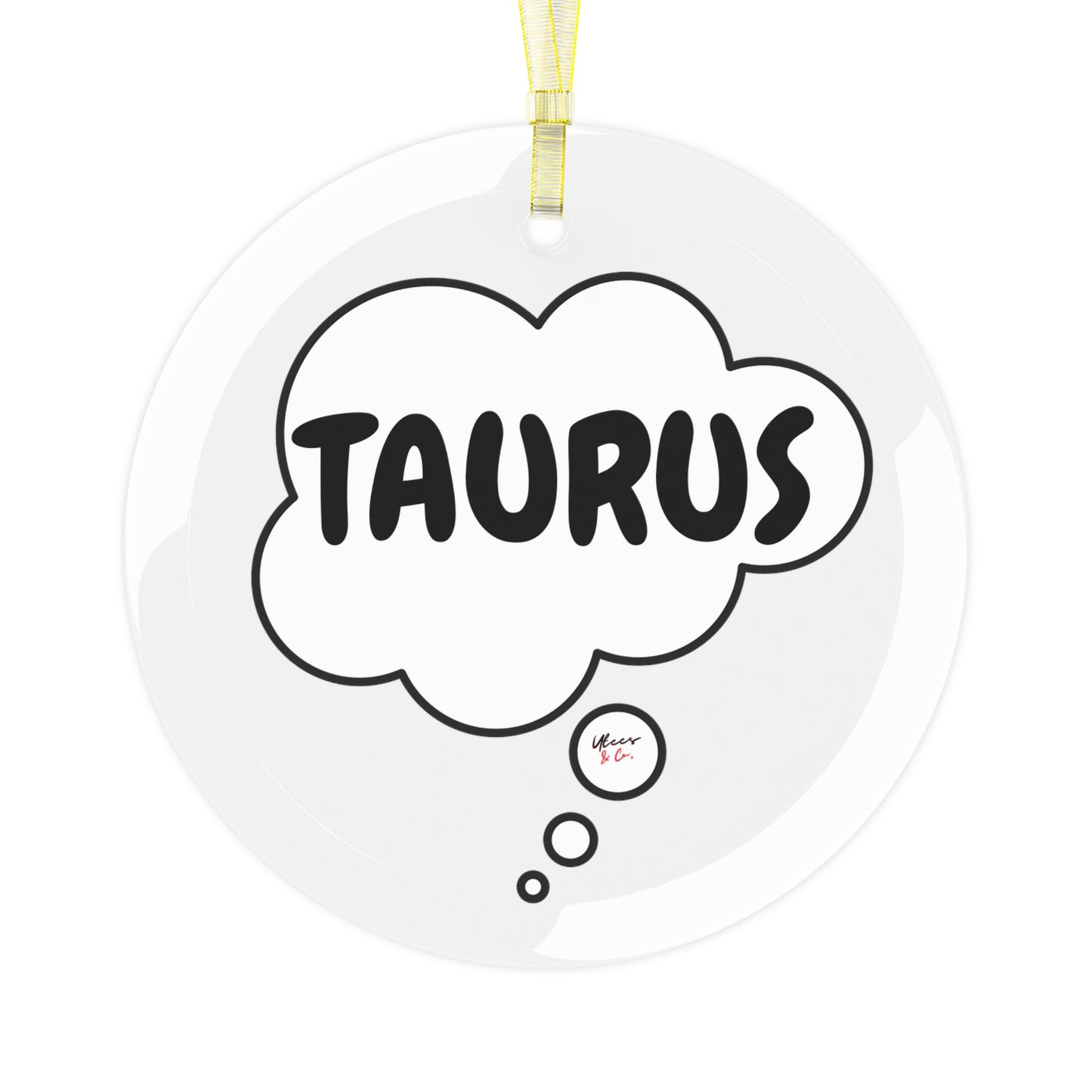 TAURUS ZODIAC SIGNS GLASS ORNAMENTS THOUGHT BUBBLE HOROSCOPE TAURUS SIGN CHRISTMAS TREE ORNAMENT TAURUS SYMBOL BIRTHDAY GIFT SIGN TAURUS ORNAMENT