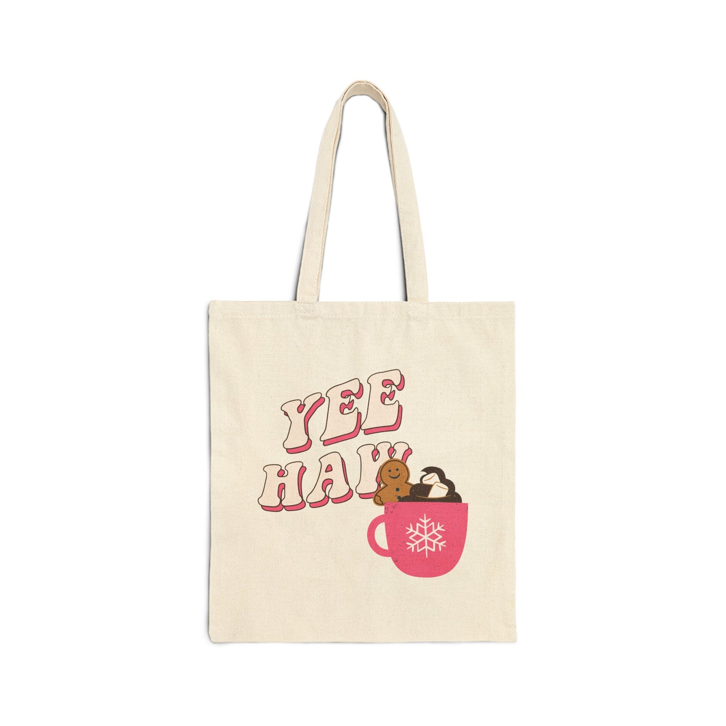 YEE HAW GINGERBREAD MAN TOTE BAG COTTON CANVAS TOTE BAG