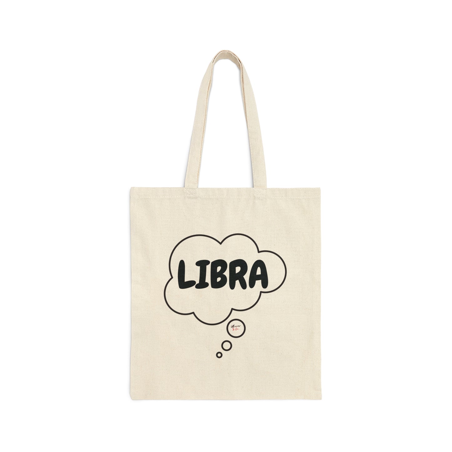 LIBRA ZODIAC SIGN TOTE BAG FOR BIRTHDAY GIFT IN THOUGHT BUBBLE LIBRA HOROSCOPE ZODIAC SIGN COTTON CANVAS TOTE BAG FOR LIBRA ZODIAC SIGN