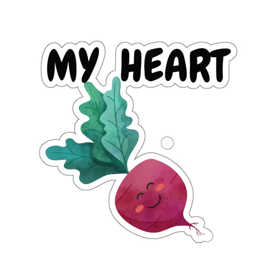 MY HEART BEET STICKER 6X6 BIG STICKER VEGGIE STICKER VEGAN STICKER